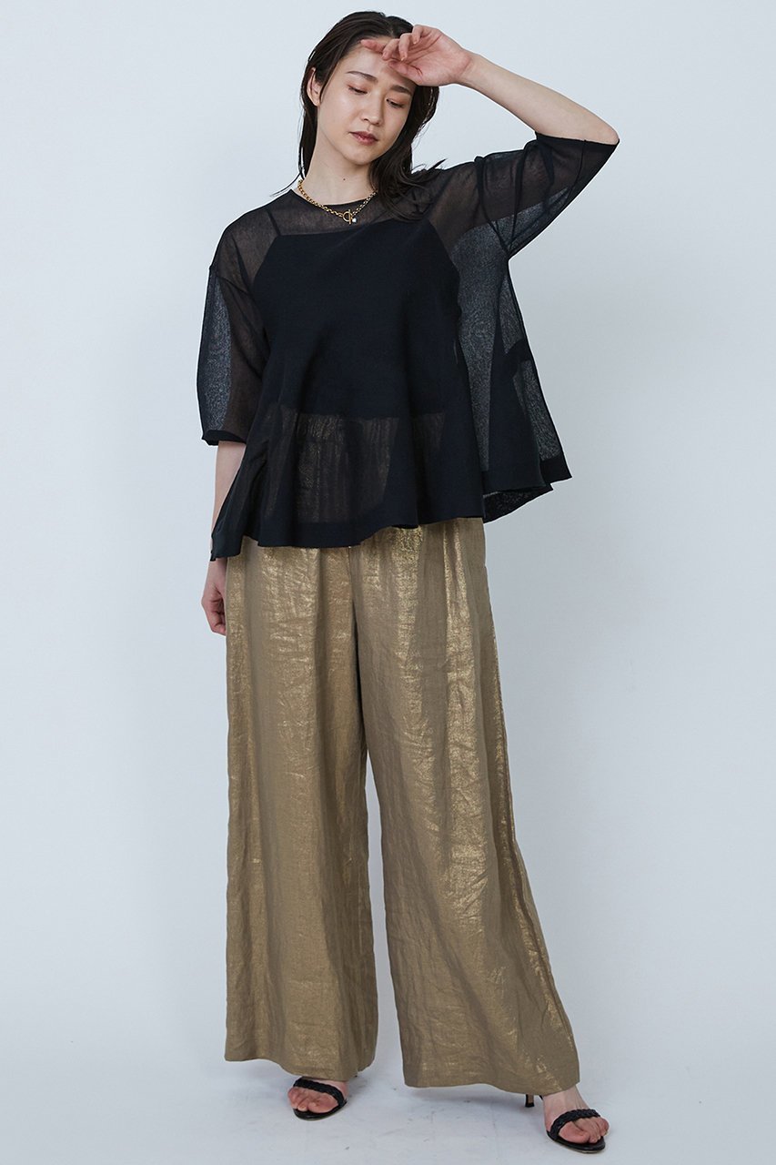 【プルミエ アロンディスモン/1er Arrondissement】のフォイルプリントリネンパンツ 人気、トレンドファッション・服の通販 founy(ファニー) 　ファッション　Fashion　レディースファッション　Fashion for Women　パンツ　Pants & Trousers　シンプル　Simple, Minimal　リゾート　Resort, Vacation Style　リネン　Linen, Linen Fabric　リラックス　Relax, Relaxed Fit　ワイド　Wide, Wide Fit　エレガント 上品　Elegant　other-7|ID: prp329100004464672 ipo3291000000035380210