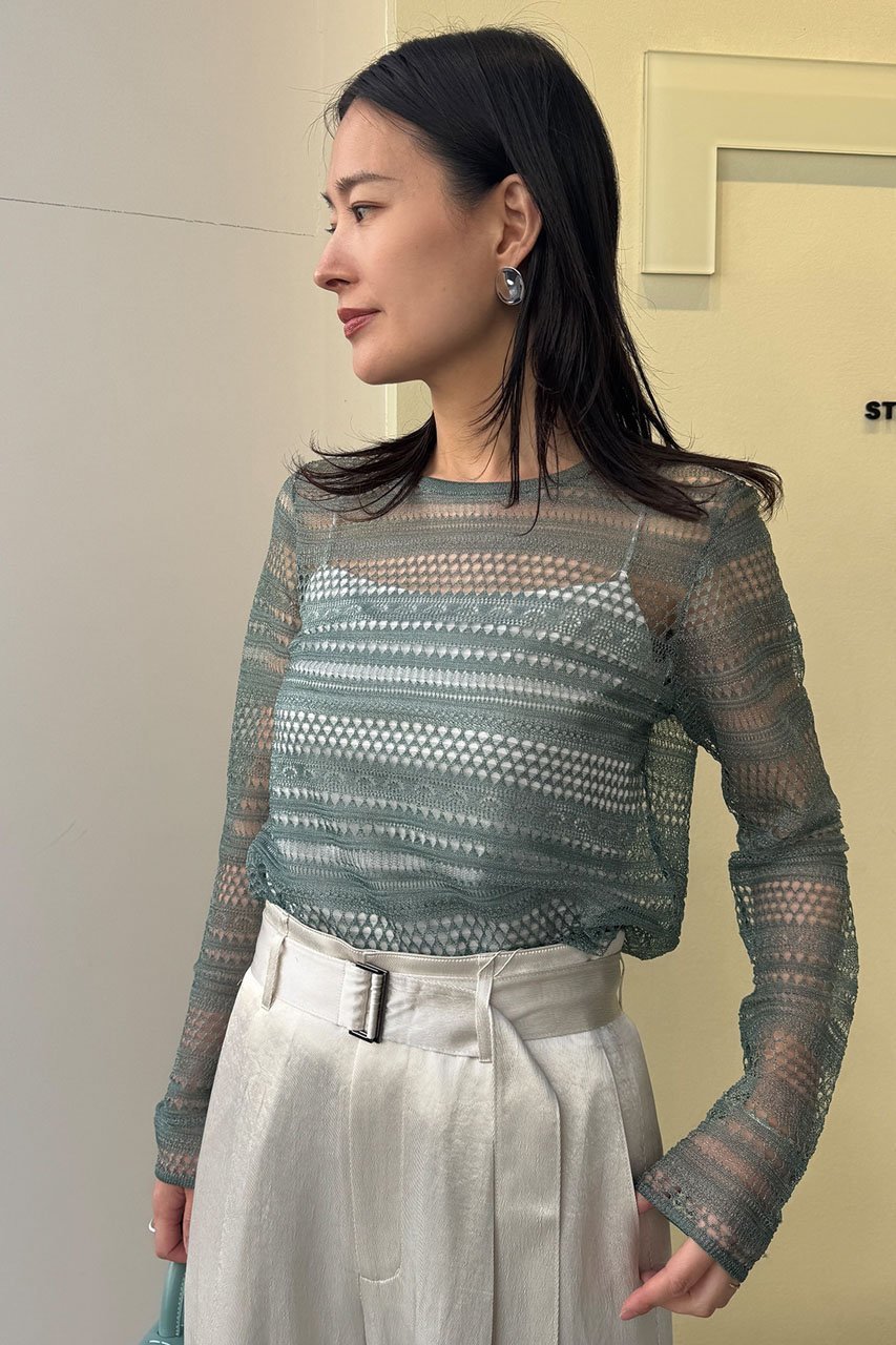 【スタニングルアー/STUNNING LURE】のクロシェロングTシャツ 人気、トレンドファッション・服の通販 founy(ファニー) 　ファッション　Fashion　レディースファッション　Fashion for Women　トップス・カットソー　Cut & Sew Tops　シャツ・ブラウス・オフィスカジュアル　Elegant Blouses & Button-Ups　ロングTシャツ・Tシャツ　Longline T-Shirts & Tees　カットソー・ベーシックTシャツ　Cut-and-Sewn Tops / Stretch Tees & Basics　インナー　Innerwear　キャミ　Camisole, Cami Top　クロシェ　Crochet, Knitted Lace　スリーブ　Sleeve, Long Sleeve / Short Sleeve　タンク　Tank Top, Sleeveless Top　デニム　Denim, Jeans Material　フィット　Fit, Slim Fit　ロング　Long, Long-Length　再入荷　Restock / Back in Stock　夏　Summer　春　Spring　S/S・春夏　SS, Spring/Summer, Warm Season　透かし　Cut-Out, Lacework　other-8|ID: prp329100004465538 ipo3291000000032857529