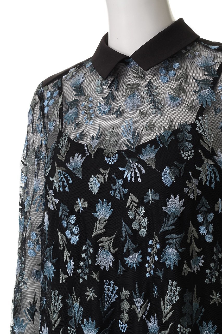 【ロキト/LOKITHO】のフラワー エンブロイダリーロングスリーブシャツ 人気、トレンドファッション・服の通販 founy(ファニー) 　ファッション　Fashion　レディースファッション　Fashion for Women　トップス・カットソー　Cut & Sew Tops　シャツ・ブラウス・オフィスカジュアル　Elegant Blouses & Button-Ups　インナー　Innerwear　スリーブ　Sleeve, Long Sleeve / Short Sleeve　フェミニン　Feminine, Girly　フラワー　Flower, Floral　ロング　Long, Long-Length　無地　Plain, Solid Color　other-5|ID: prp329100004465567 ipo3291000000032842556