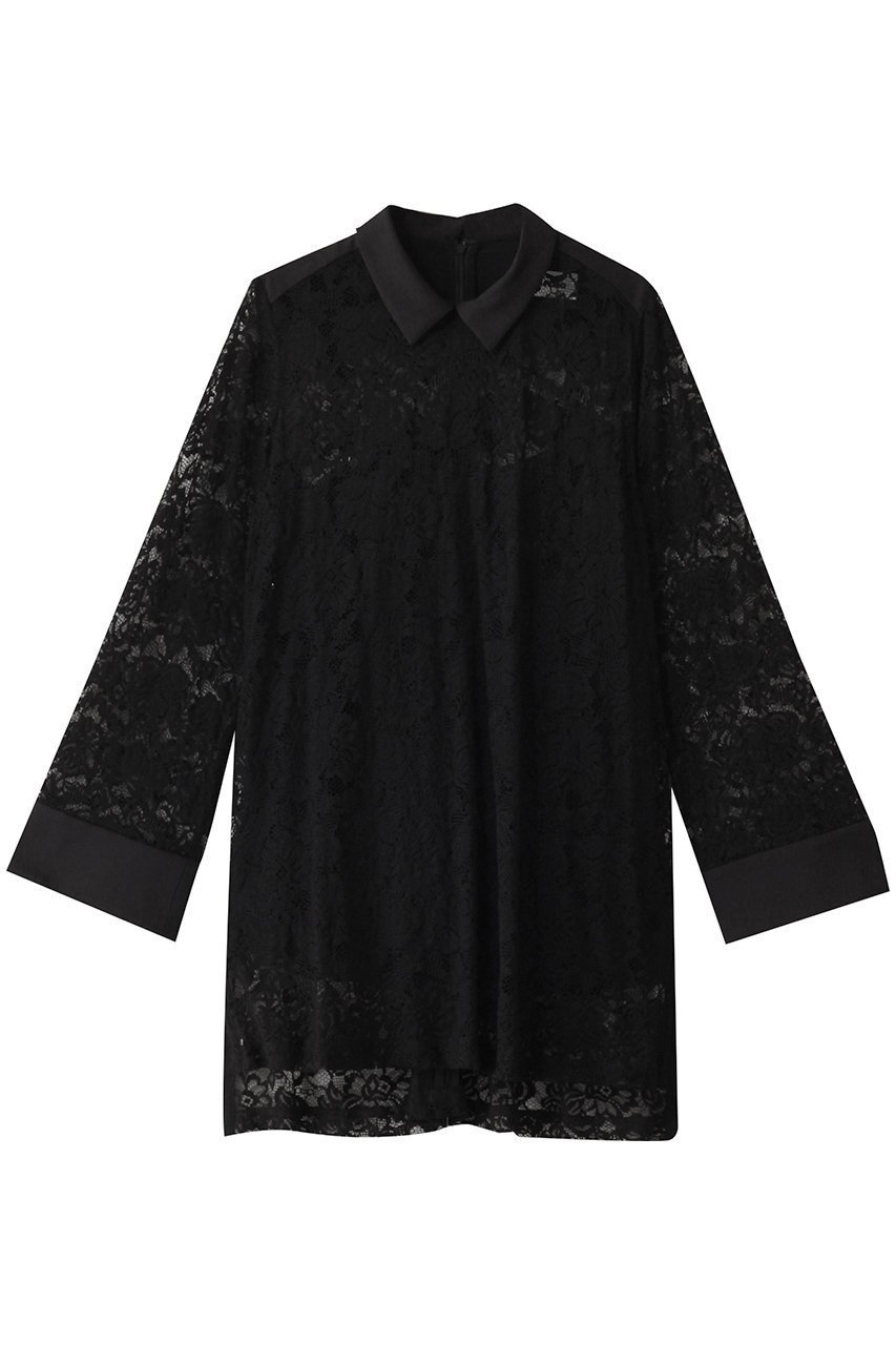 【ロキト/LOKITHO】のレースロングスリーブシャツ インテリア・キッズ・メンズ・レディースファッション・服の通販 founy(ファニー) 　ファッション　Fashion　レディースファッション　Fashion for Women　トップス・カットソー　Cut & Sew Tops　シャツ・ブラウス・オフィスカジュアル　Elegant Blouses & Button-Ups　インナー　Innerwear　スリーブ　Sleeve, Long Sleeve / Short Sleeve　タイトスカート　Pencil Skirt, Tight Skirt　フレア　Flare, Flared　レース　Lace, Lace Fabric　ロング　Long, Long-Length　ブラック|ID: prp329100004465569 ipo3291000000034955499