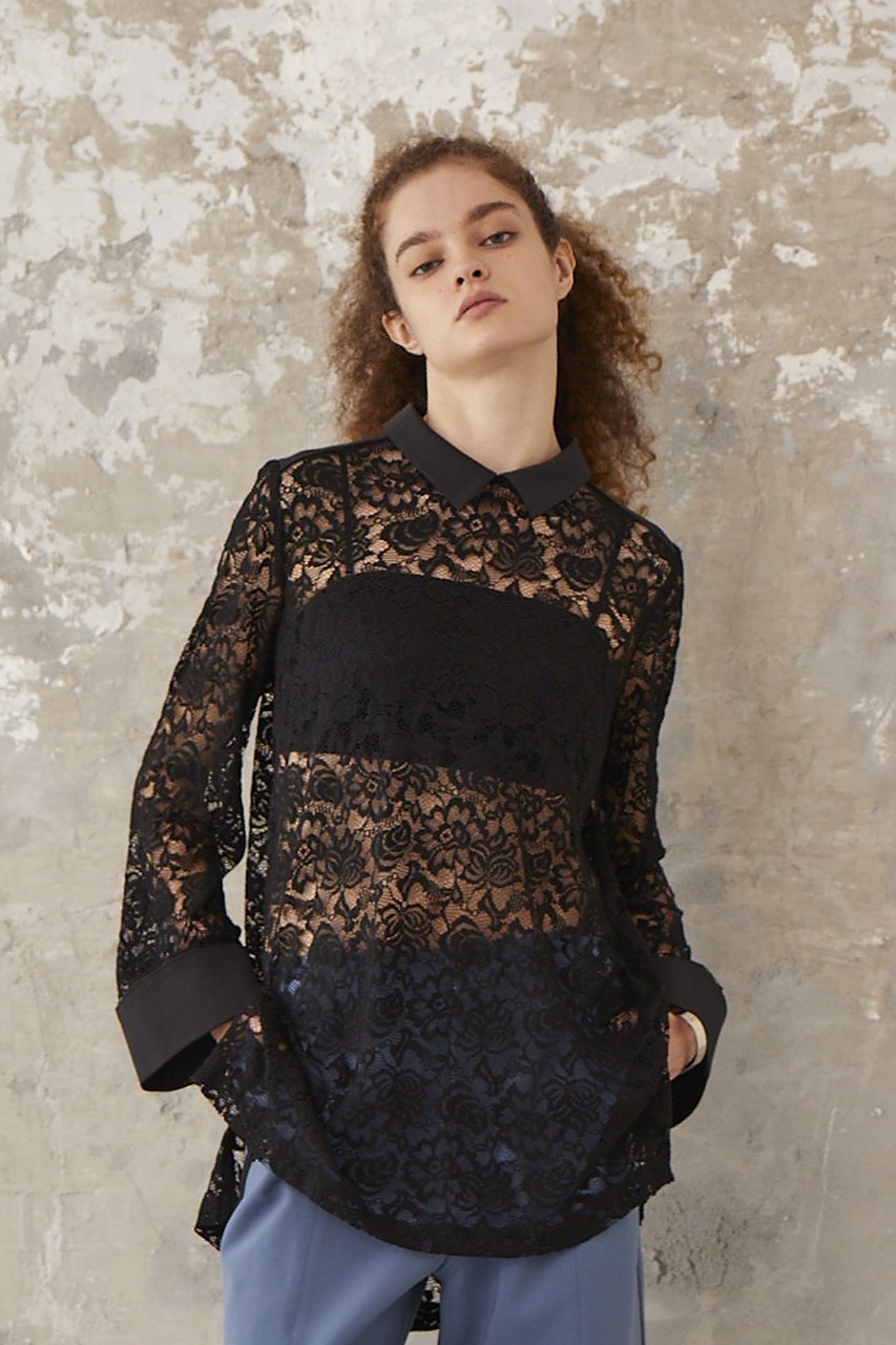 【ロキト/LOKITHO】のレースロングスリーブシャツ 人気、トレンドファッション・服の通販 founy(ファニー) 　ファッション　Fashion　レディースファッション　Fashion for Women　トップス・カットソー　Cut & Sew Tops　シャツ・ブラウス・オフィスカジュアル　Elegant Blouses & Button-Ups　インナー　Innerwear　スリーブ　Sleeve, Long Sleeve / Short Sleeve　タイトスカート　Pencil Skirt, Tight Skirt　フレア　Flare, Flared　レース　Lace, Lace Fabric　ロング　Long, Long-Length　other-7|ID: prp329100004465569 ipo3291000000035551788