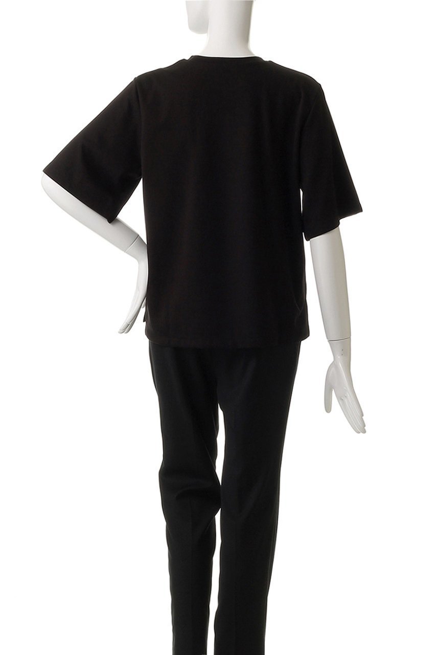 【ロキト/LOKITHO】のコード エンブロイダリー Tシャツ 人気、トレンドファッション・服の通販 founy(ファニー) 　ファッション　Fashion　レディースファッション　WOMEN　トップス・カットソー　Tops/Tshirt　シャツ/ブラウス　Shirts/Blouses　ロング / Tシャツ　T-Shirts　カットソー　Cut and Sewn　なめらか　Smooth　エンブロイダリー　Embroidery　ショルダー　Shoulder　ショート　Short　スリーブ　Sleeve　ドレープ　Drape　other-4|ID: prp329100004465570 ipo3291000000031323155