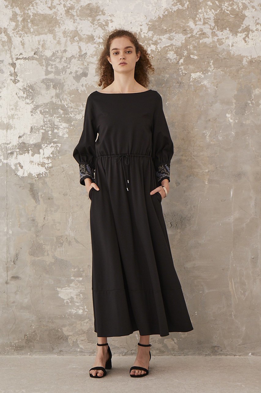 【ロキト/LOKITHO】のエンブロイダリー カフドレス 人気、トレンドファッション・服の通販 founy(ファニー) 　ファッション　Fashion　レディースファッション　Fashion for Women　ワンピース　Dresses　フォーマル・パーティードレス・結婚式用ドレス　Elegant & Casual Dresses　チュニック　Tunic Tops & Dresses　エンブロイダリー　Embroidery Design　カフス　Cuff Design　スリーブ　Sleeve, Long Sleeve / Short Sleeve　チュニック　Tunic, Long Top　ドレス　Dress, One-Piece　フェミニン　Feminine, Girly　マキシ　Maxi, Full Length　ロング　Long, Long-Length　other-6|ID: prp329100004465571 ipo3291000000032866553