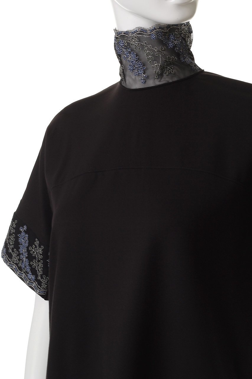 【ロキト/LOKITHO】のヨークスリーブハイネック エンブロイダリー Tシャツ 人気、トレンドファッション・服の通販 founy(ファニー) 　ファッション　Fashion　レディースファッション　Fashion for Women　トップス・カットソー　Cut & Sew Tops　シャツ・ブラウス・オフィスカジュアル　Elegant Blouses & Button-Ups　ロングTシャツ・Tシャツ　Longline T-Shirts & Tees　カットソー・ベーシックTシャツ　Cut-and-Sewn Tops / Stretch Tees & Basics　エンブロイダリー　Embroidery Design　クラシカル　Classical, Vintage-Inspired　ショート　Short, Short Length　シンプル　Simple, Minimal　スリーブ　Sleeve, Long Sleeve / Short Sleeve　ハイネック　High Neck, Mock Neck　エレガント 上品　Elegant　other-5|ID: prp329100004465572 ipo3291000000032796908