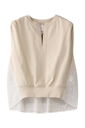 【スリーワン フィリップリム/3.1 Phillip Lim】のBRODERIE ANGLAISE フレンチテリー ノースリーブ コンビトップス 人気、トレンドファッション・服の通販 founy(ファニー) ファッション Fashion レディースファッション Fashion for Women トップス・カットソー Cut & Sew Tops キャミソール&ノースリーブ Camisoles & Sleeveless Tops シャツ・ブラウス・オフィスカジュアル Elegant Blouses & Button-Ups ロングTシャツ・Tシャツ Longline T-Shirts & Tees カットソー・ベーシックTシャツ Cut-and-Sewn Tops / Stretch Tees & Basics ショート Short, Short Length スリット Slit, Slit Detail スリーブ Sleeve, Long Sleeve / Short Sleeve ノースリーブ Sleeveless, No-Sleeve フレンチ French, French Style モダン Modern, Contemporary |ID:prp329100004465575