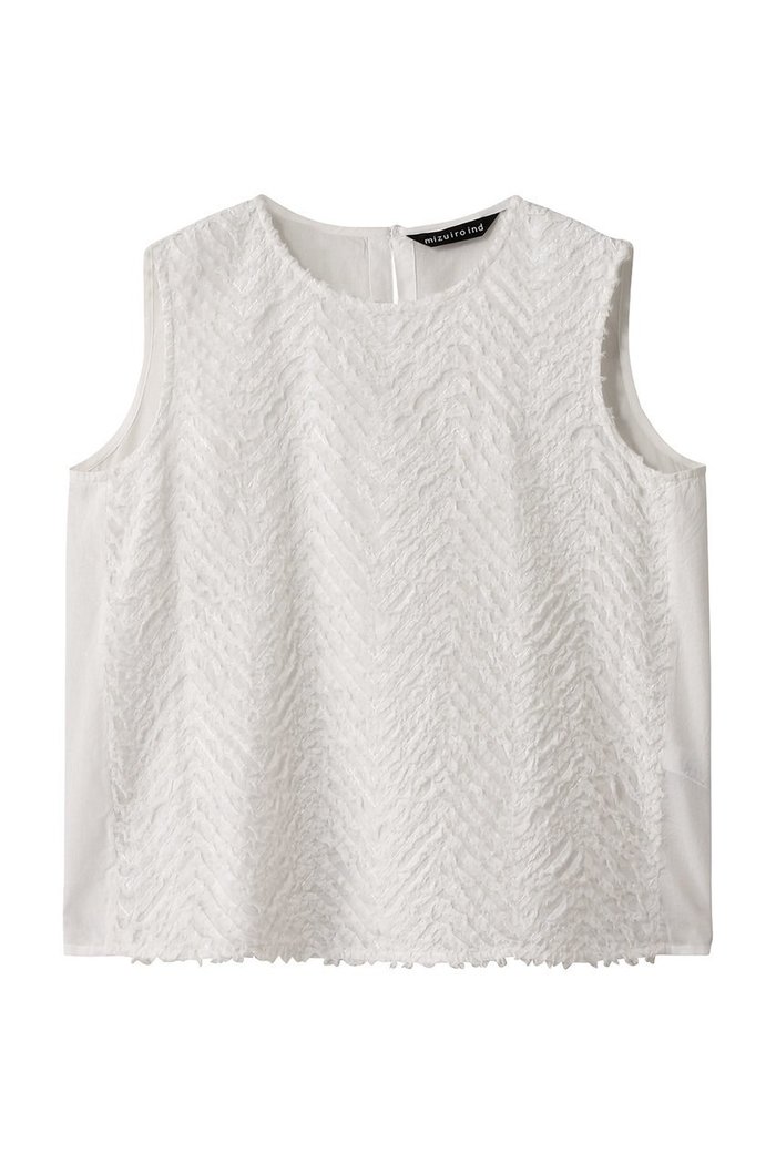 【ミズイロ インド/mizuiro ind】のhand cut frill N/S P/O プルオーバー インテリア・キッズ・メンズ・レディースファッション・服の通販 founy(ファニー) https://founy.com/ ファッション Fashion レディースファッション Fashion for Women トップス・カットソー Cut & Sew Tops キャミソール&ノースリーブ Camisoles & Sleeveless Tops シャツ・ブラウス・オフィスカジュアル Elegant Blouses & Button-Ups カジュアルプルオーバー・ニットトップス Pullovers & Knit Tops / Casual Pullovers シンプル Simple, Minimal ノースリーブ Sleeveless, No-Sleeve ハンド Hand, Handmade フリル Frill, Ruffle |ID: prp329100004465601 ipo3291000000032786990