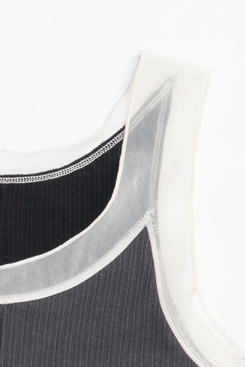 【プランク プロジェクト/PRANK PROJECT】のシルクテレコ2WAYタンクトップ / Silk Teleco 2WAY Tank Top 人気、トレンドファッション・服の通販 founy(ファニー) 　ファッション　Fashion　レディースファッション　WOMEN　トップス・カットソー　Tops/Tshirt　キャミソール / ノースリーブ　No Sleeves　シャツ/ブラウス　Shirts/Blouses　ロング / Tシャツ　T-Shirts　カットソー　Cut and Sewn　インナー　Inner　キャミソール　Camisole　シアー　Sheer　シルク　Silk　タンク　Tank　テレコ　Tereko　フロント　Front　other-2|ID: prp329100004468829 ipo3291000000031367274