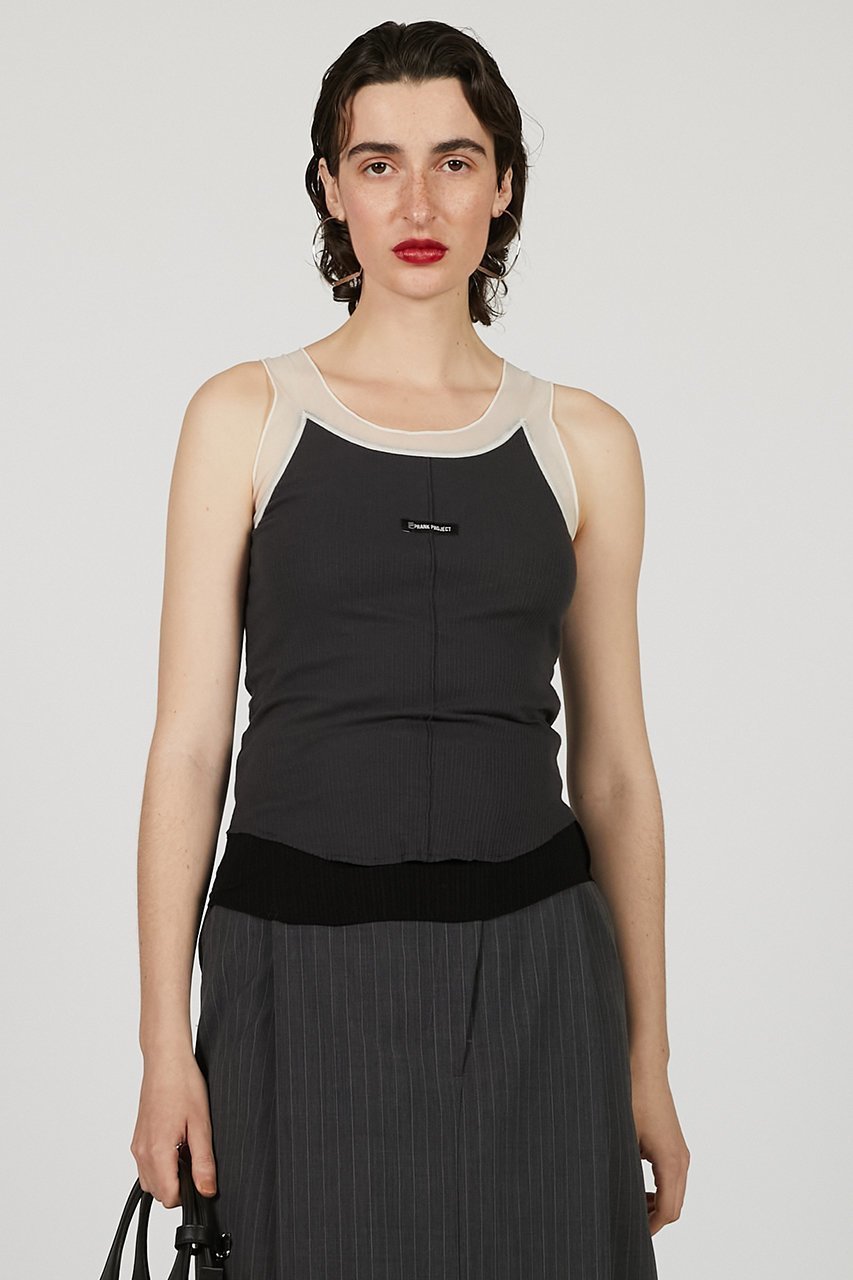 【プランク プロジェクト/PRANK PROJECT】のシルクテレコ2WAYタンクトップ / Silk Teleco 2WAY Tank Top 人気、トレンドファッション・服の通販 founy(ファニー) 　ファッション　Fashion　レディースファッション　WOMEN　トップス・カットソー　Tops/Tshirt　キャミソール / ノースリーブ　No Sleeves　シャツ/ブラウス　Shirts/Blouses　ロング / Tシャツ　T-Shirts　カットソー　Cut and Sewn　インナー　Inner　キャミソール　Camisole　シアー　Sheer　シルク　Silk　タンク　Tank　テレコ　Tereko　フロント　Front　other-8|ID: prp329100004468829 ipo3291000000031367285