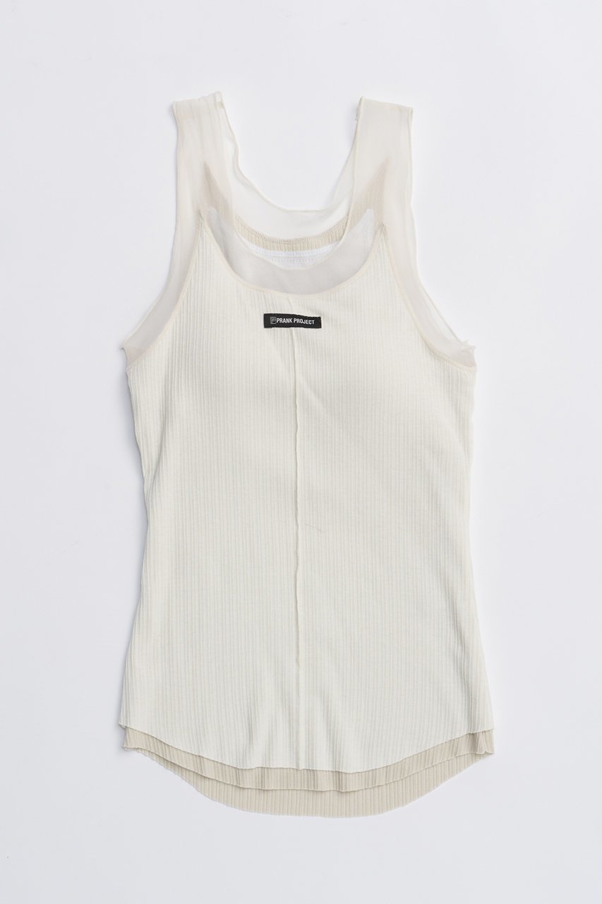 【プランク プロジェクト/PRANK PROJECT】のシルクテレコ2WAYタンクトップ / Silk Teleco 2WAY Tank Top インテリア・キッズ・メンズ・レディースファッション・服の通販 founy(ファニー) 　ファッション　Fashion　レディースファッション　Ladies' Fashion Online　トップス・カットソー　Tops/Tshirt　キャミソール / ノースリーブ　No Sleeves　シャツ/ブラウス　Shirts/Blouses　ロング / Tシャツ　T-Shirts　カットソー　Cut and Sewn　インナー　Inner　キャミソール　Camisole　シアー　Sheer　シルク　Silk　タンク　Tank　テレコ　Tereko　フロント　Front　再入荷　Restock/Back In Stock/Re Arrival　WHT(ホワイト)|ID: prp329100004468829 ipo3291000000032674567