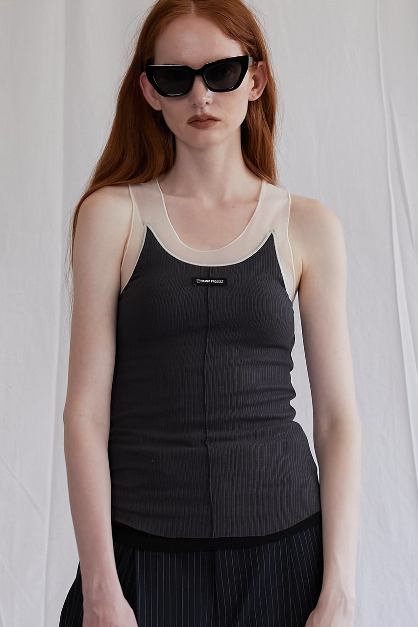【プランク プロジェクト/PRANK PROJECT】のシルクテレコ2WAYタンクトップ / Silk Teleco 2WAY Tank Top インテリア・キッズ・メンズ・レディースファッション・服の通販 founy(ファニー) 　ファッション　Fashion　レディースファッション　Ladies' Fashion Online　トップス・カットソー　Tops/Tshirt　キャミソール / ノースリーブ　No Sleeves　シャツ/ブラウス　Shirts/Blouses　ロング / Tシャツ　T-Shirts　カットソー　Cut and Sewn　インナー　Inner　キャミソール　Camisole　シアー　Sheer　シルク　Silk　タンク　Tank　テレコ　Tereko　フロント　Front　再入荷　Restock/Back In Stock/Re Arrival　GRY(グレー)|ID: prp329100004468829 ipo3291000000032674568