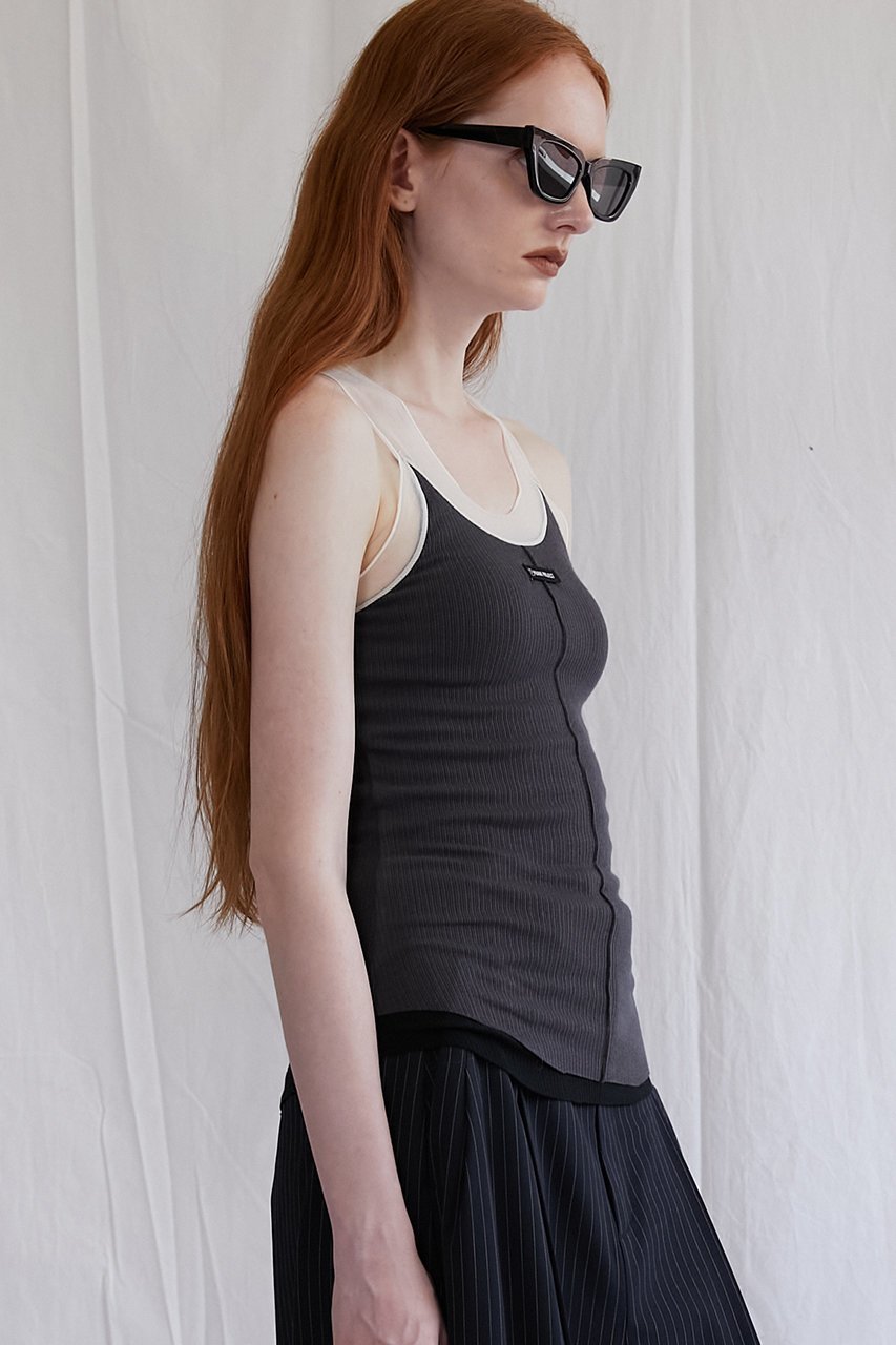 【プランク プロジェクト/PRANK PROJECT】のシルクテレコ2WAYタンクトップ / Silk Teleco 2WAY Tank Top 人気、トレンドファッション・服の通販 founy(ファニー) 　ファッション　Fashion　レディースファッション　Ladies' Fashion Online　トップス・カットソー　Tops/Tshirt　キャミソール / ノースリーブ　No Sleeves　シャツ/ブラウス　Shirts/Blouses　ロング / Tシャツ　T-Shirts　カットソー　Cut and Sewn　インナー　Inner　キャミソール　Camisole　シアー　Sheer　シルク　Silk　タンク　Tank　テレコ　Tereko　フロント　Front　再入荷　Restock/Back In Stock/Re Arrival　other-2|ID: prp329100004468829 ipo3291000000032674569