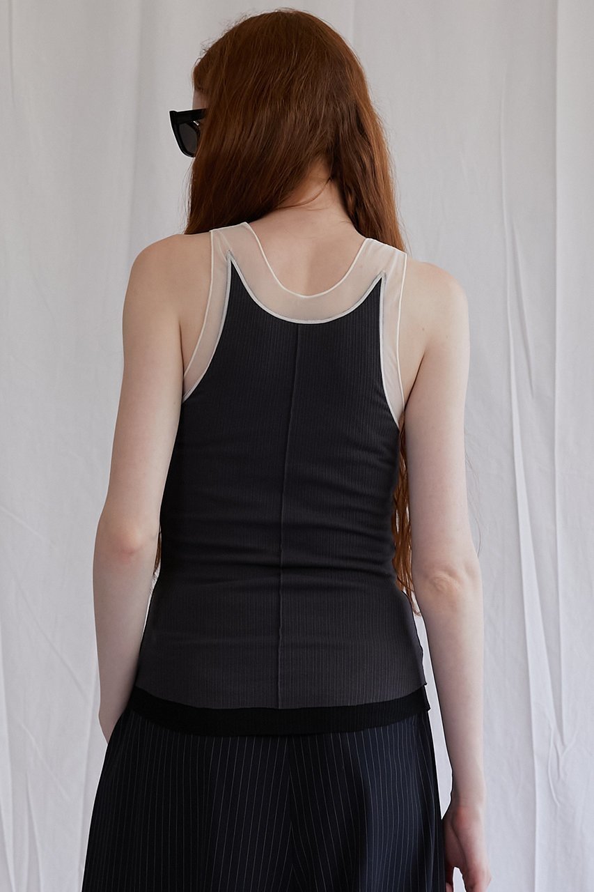【プランク プロジェクト/PRANK PROJECT】のシルクテレコ2WAYタンクトップ / Silk Teleco 2WAY Tank Top 人気、トレンドファッション・服の通販 founy(ファニー) 　ファッション　Fashion　レディースファッション　Ladies' Fashion Online　トップス・カットソー　Tops/Tshirt　キャミソール / ノースリーブ　No Sleeves　シャツ/ブラウス　Shirts/Blouses　ロング / Tシャツ　T-Shirts　カットソー　Cut and Sewn　インナー　Inner　キャミソール　Camisole　シアー　Sheer　シルク　Silk　タンク　Tank　テレコ　Tereko　フロント　Front　再入荷　Restock/Back In Stock/Re Arrival　other-4|ID: prp329100004468829 ipo3291000000032674571