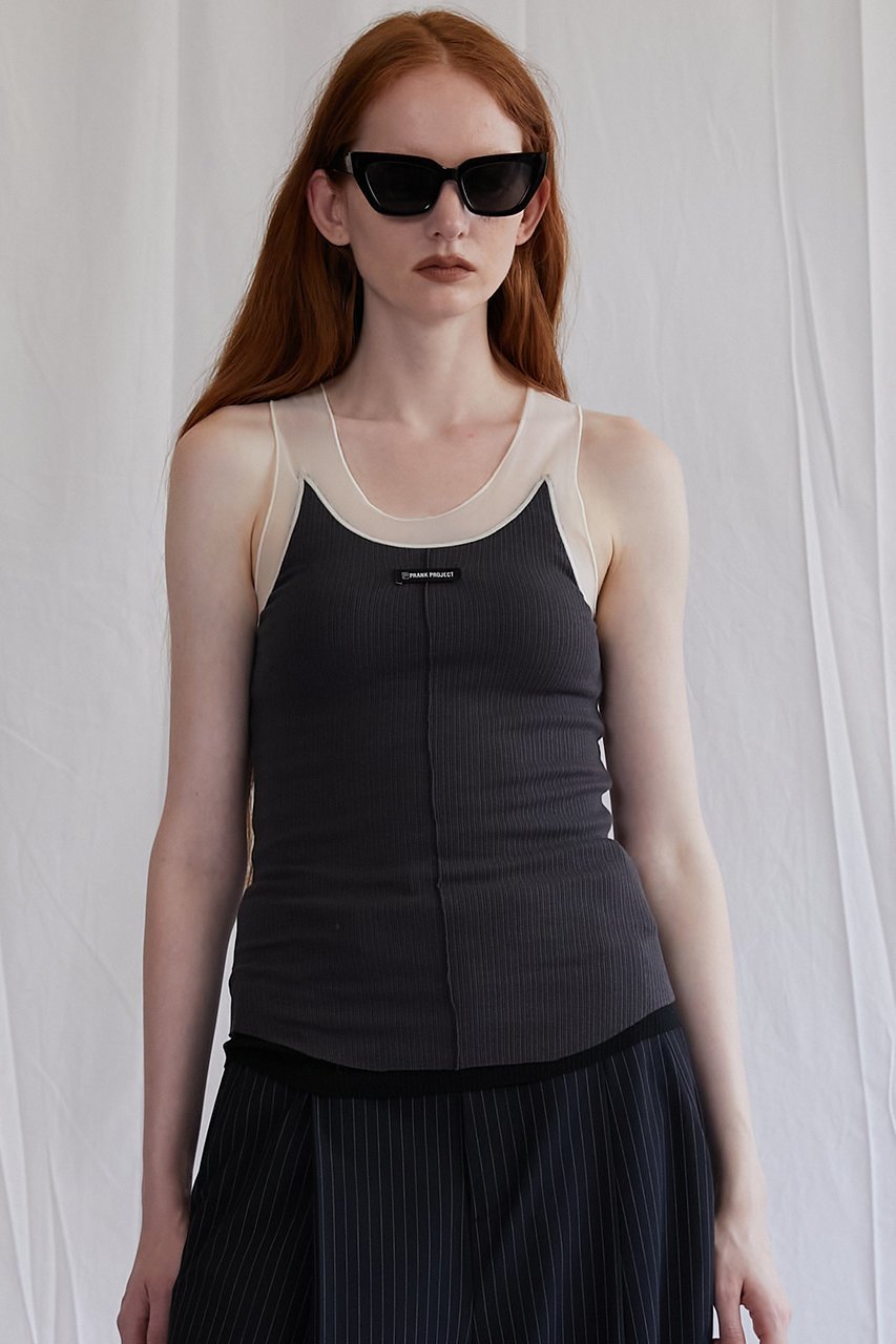 【プランク プロジェクト/PRANK PROJECT】のシルクテレコ2WAYタンクトップ / Silk Teleco 2WAY Tank Top 人気、トレンドファッション・服の通販 founy(ファニー) 　ファッション　Fashion　レディースファッション　Ladies' Fashion Online　トップス・カットソー　Tops/Tshirt　キャミソール / ノースリーブ　No Sleeves　シャツ/ブラウス　Shirts/Blouses　ロング / Tシャツ　T-Shirts　カットソー　Cut and Sewn　インナー　Inner　キャミソール　Camisole　シアー　Sheer　シルク　Silk　タンク　Tank　テレコ　Tereko　フロント　Front　再入荷　Restock/Back In Stock/Re Arrival　other-6|ID: prp329100004468829 ipo3291000000032674573