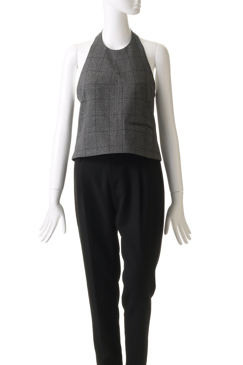 【プランク プロジェクト/PRANK PROJECT】のホルタートップ / Halter Top 人気、トレンドファッション・服の通販 founy(ファニー) 　ファッション　Fashion　レディースファッション　Fashion for Women　トップス・カットソー　Cut & Sew Tops　キャミソール&ノースリーブ　Camisoles & Sleeveless Tops　シャツ・ブラウス・オフィスカジュアル　Elegant Blouses & Button-Ups　カッティング　Cutting Detail　シルク　Silk, 100% Silk　スーツ　Suit, Formalwear　チェック　Check, Plaid, Tartan　ノースリーブ　Sleeveless, No-Sleeve　ベスト　Vest, Waistcoat　ポケット　Pocket, Pocket Detail　夏　Summer　other-2|ID: prp329100004468830 ipo3291000000032908709