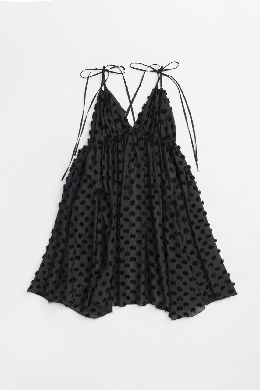 【プランク プロジェクト/PRANK PROJECT】のポンポンボリュームキャミドレス / Pom Pom Volume Cami Dress インテリア・キッズ・メンズ・レディースファッション・服の通販 founy(ファニー) ファッション Fashion レディースファッション Fashion for Women ワンピース Dresses フォーマル・パーティードレス・結婚式用ドレス Elegant & Casual Dresses チュニック Tunic Tops & Dresses おすすめ Recommended / Our Picks カッティング Cutting Detail カットジャガード Cut Jacquard ギャザー Gathered, Ruffled チュニック Tunic, Long Top ドット Polka Dot, Dot Pattern ラップ Wrap, Wrap Design リラックス Relax, Relaxed Fit ロング Long, Long-Length BLK(ブラック)|ID: prp329100004468832 ipo3291000000032856258