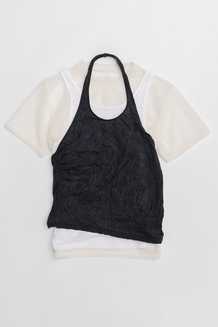 【プランク プロジェクト/PRANK PROJECT】のトリプルレイヤードホルタートップ / Triple Layered Halter Top インテリア・キッズ・メンズ・レディースファッション・服の通販 founy(ファニー) https://founy.com/ ファッション Fashion レディースファッション WOMEN トップス・カットソー Tops/Tshirt キャミソール / ノースリーブ No Sleeves シャツ/ブラウス Shirts/Blouses ロング / Tシャツ T-Shirts カットソー Cut and Sewn キャミソール Camisole シアー Sheer タンク Tank タンブラー Tumbler プリーツ Pleats ワッシャー Washer エレガント 上品 Elegant |ID: prp329100004468834 ipo3291000000031367359