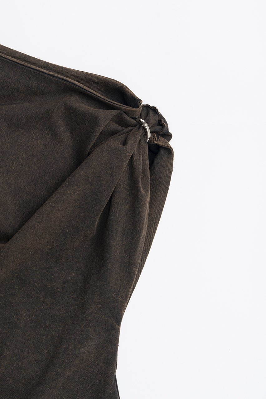 【プランク プロジェクト/PRANK PROJECT】のツイストアシメトップ / Twisted Asymmetrical Top 人気、トレンドファッション・服の通販 founy(ファニー) 　ファッション　Fashion　レディースファッション　WOMEN　トップス・カットソー　Tops/Tshirt　キャミソール / ノースリーブ　No Sleeves　シャツ/ブラウス　Shirts/Blouses　ロング / Tシャツ　T-Shirts　カットソー　Cut and Sewn　ウォッシュ　Wash　キャミソール　Camisole　タンク　Tank　ツイスト　Twist　テレコ　Tereko　ドレープ　Drape　バランス　Balance　ビンテージ　Vintage　半袖　Short Sleeve　other-8|ID: prp329100004468835 ipo3291000000031367399