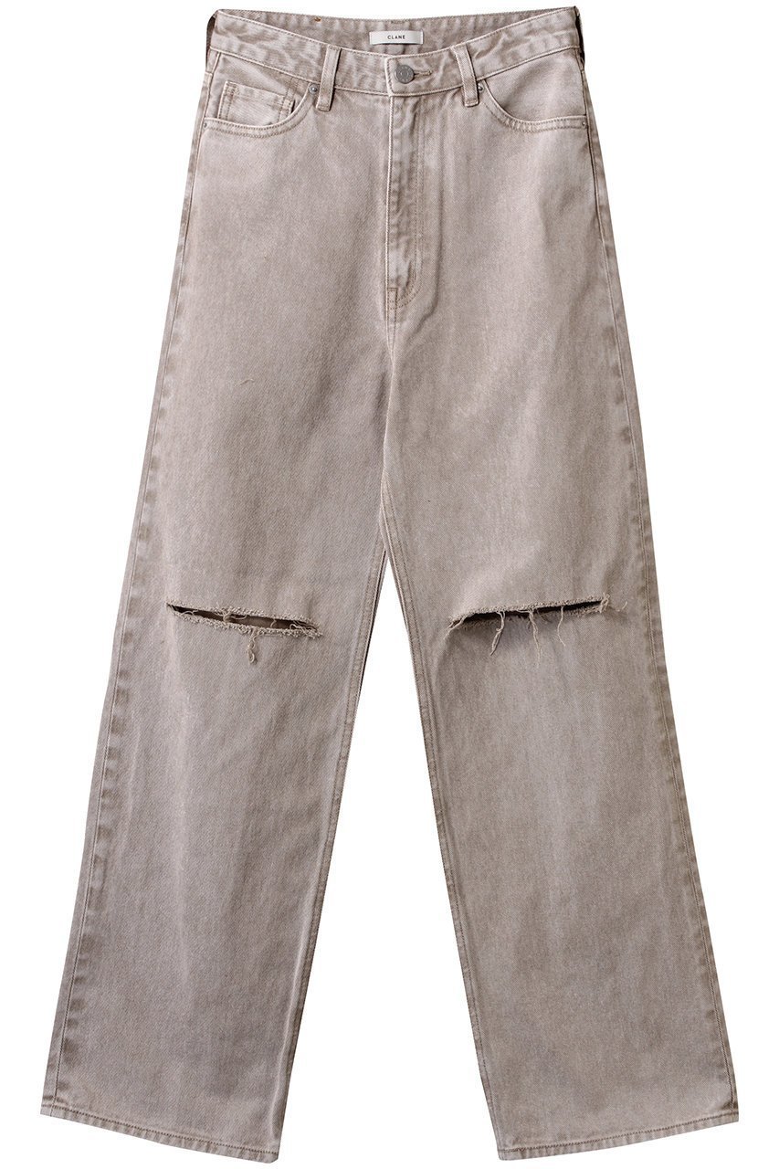 【クラネ/CLANE】のSLASH CUT DENIM PANTS/デニムパンツ インテリア・キッズ・メンズ・レディースファッション・服の通販 founy(ファニー) 　ファッション　Fashion　レディースファッション　Fashion for Women　パンツ　Pants & Trousers　デニムパンツ・ジーンズ・美脚デニム　Denim Jeans & Pants　ストレート　Straight, Straight Cut　ダメージ　Distressed, Destroyed　デニム　Denim, Jeans Material　トレンド　Trend, Trending Now　BEIGE|ID: prp329100004468838 ipo3291000000032911598