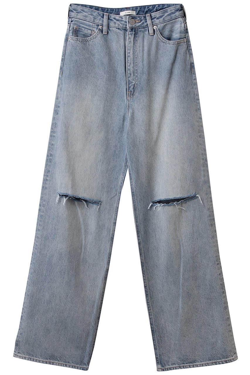 【クラネ/CLANE】のSLASH CUT DENIM PANTS/デニムパンツ インテリア・キッズ・メンズ・レディースファッション・服の通販 founy(ファニー) 　ファッション　Fashion　レディースファッション　Fashion for Women　パンツ　Pants & Trousers　デニムパンツ・ジーンズ・美脚デニム　Denim Jeans & Pants　ストレート　Straight, Straight Cut　ダメージ　Distressed, Destroyed　デニム　Denim, Jeans Material　トレンド　Trend, Trending Now　INDIGO|ID: prp329100004468838 ipo3291000000032911601