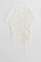 【プランク プロジェクト/PRANK PROJECT】のドロストシャーリングTシャツ / Drost Shirring Tee WHT(ホワイト)|ID: prp329100004468846 ipo3291000000031367597
