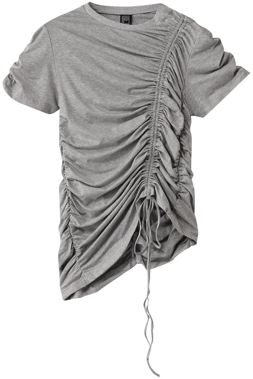 【プランク プロジェクト/PRANK PROJECT】のドロストシャーリングTシャツ / Drost Shirring Tee インテリア・キッズ・メンズ・レディースファッション・服の通販 founy(ファニー) 　ファッション　Fashion　レディースファッション　Fashion for Women　トップス・カットソー　Cut & Sew Tops　シャツ・ブラウス・オフィスカジュアル　Elegant Blouses & Button-Ups　ロングTシャツ・Tシャツ　Longline T-Shirts & Tees　カットソー・ベーシックTシャツ　Cut-and-Sewn Tops / Stretch Tees & Basics　カットソー　Cut and Sewn Top　シャーリング　Shirring, Ruched　ショート　Short, Short Length　スリーブ　Sleeve, Long Sleeve / Short Sleeve　GRY(グレー)|ID: prp329100004468846 ipo3291000000032788069