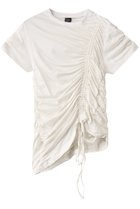 【プランク プロジェクト/PRANK PROJECT】のドロストシャーリングTシャツ / Drost Shirring Tee 人気、トレンドファッション・服の通販 founy(ファニー) ファッション Fashion レディースファッション Fashion for Women トップス・カットソー Cut & Sew Tops シャツ・ブラウス・オフィスカジュアル Elegant Blouses & Button-Ups ロングTシャツ・Tシャツ Longline T-Shirts & Tees カットソー・ベーシックTシャツ Cut-and-Sewn Tops / Stretch Tees & Basics カットソー Cut and Sewn Top シャーリング Shirring, Ruched ショート Short, Short Length スリーブ Sleeve, Long Sleeve / Short Sleeve thumbnail WHT(ホワイト)|ID: prp329100004468846 ipo3291000000032788073