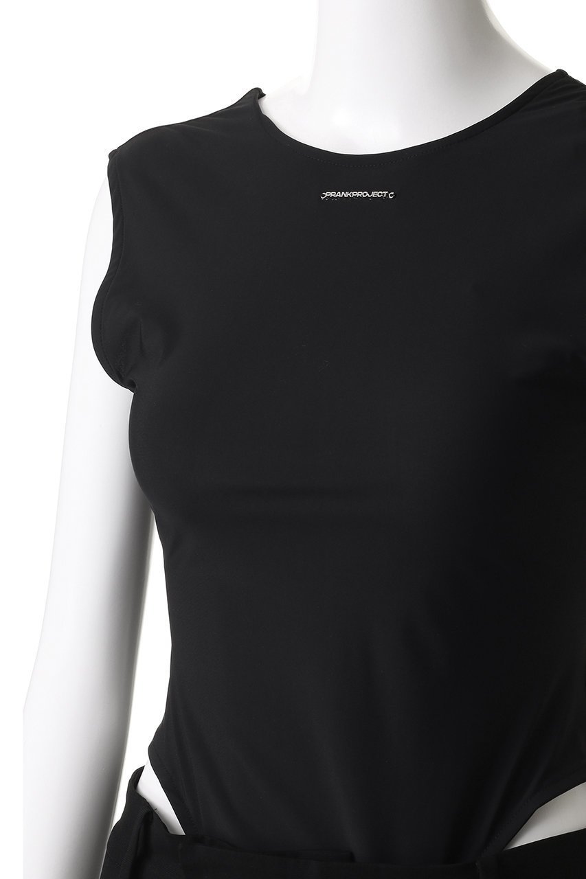 【プランク プロジェクト/PRANK PROJECT】のスキューバノースリボディースーツ / Scuba Sleeveless Bodysuit 人気、トレンドファッション・服の通販 founy(ファニー) 　ファッション　Fashion　レディースファッション　Fashion for Women　トップス・カットソー　Cut & Sew Tops　キャミソール&ノースリーブ　Camisoles & Sleeveless Tops　シャツ・ブラウス・オフィスカジュアル　Elegant Blouses & Button-Ups　ロングTシャツ・Tシャツ　Longline T-Shirts & Tees　カットソー・ベーシックTシャツ　Cut-and-Sewn Tops / Stretch Tees & Basics　キャミソール　Camisole, Spaghetti Strap Top　タンク　Tank Top, Sleeveless Top　フィット　Fit, Slim Fit　フロント　Front, Front Design　メタル　Metal, Metal Parts　other-5|ID: prp329100004468850 ipo3291000000032847522