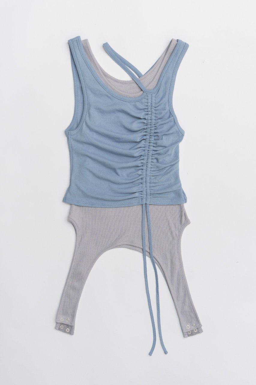 【プランク プロジェクト/PRANK PROJECT】の2ネックレイヤードタンク / 2 Neck Layered Tank インテリア・キッズ・メンズ・レディースファッション・服の通販 founy(ファニー) 　ファッション　Fashion　レディースファッション　WOMEN　トップス・カットソー　Tops/Tshirt　キャミソール / ノースリーブ　No Sleeves　シャツ/ブラウス　Shirts/Blouses　ロング / Tシャツ　T-Shirts　カットソー　Cut and Sewn　インナー　Inner　エアリー　Airy　カットソー　Cut And Sew　キャミソール　Camisole　タンク　Tank　テレコ　Tereko　再入荷　Restock/Back In Stock/Re Arrival　BLU(ブルー)|ID: prp329100004468851 ipo3291000000031367698