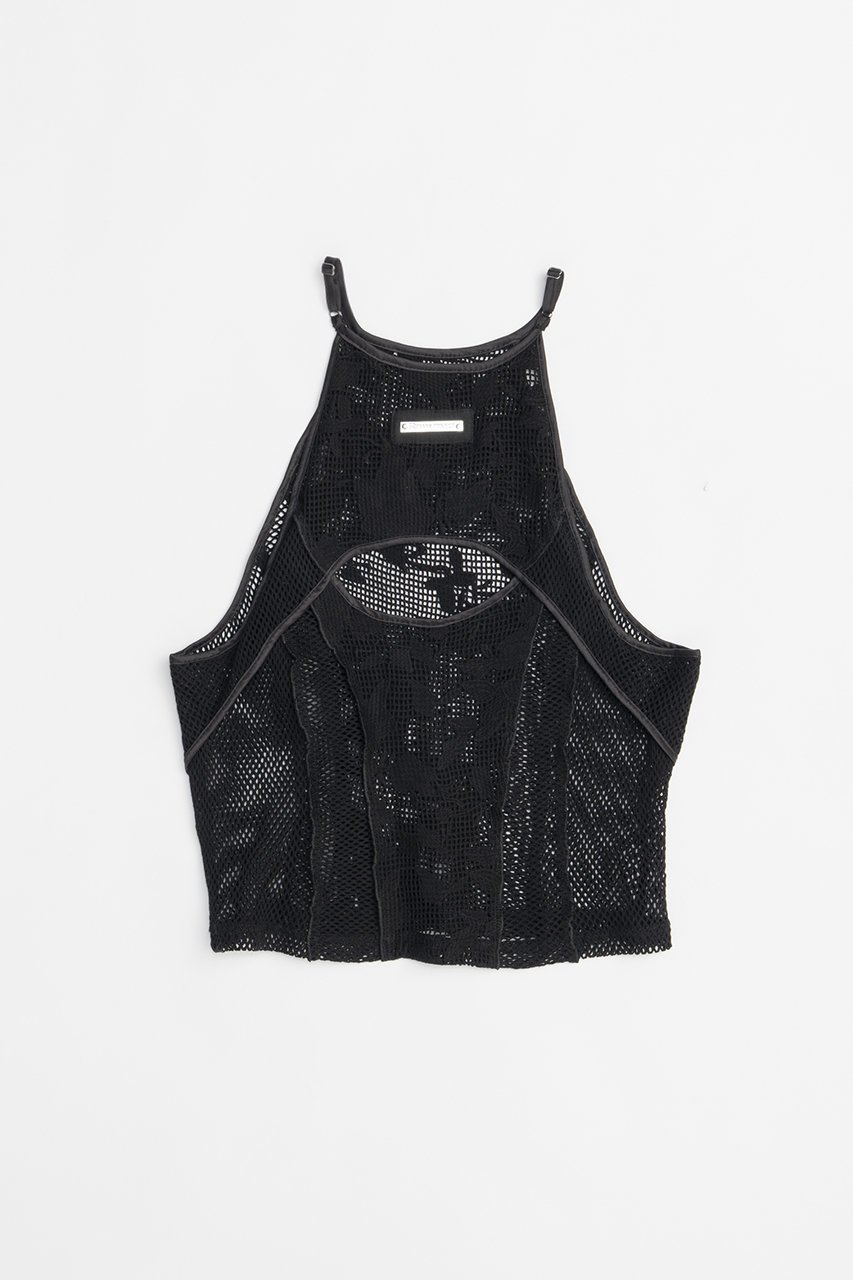 【プランク プロジェクト/PRANK PROJECT】のエンブロイダリーメッシュタンク / Embroidery Mesh Tank インテリア・キッズ・メンズ・レディースファッション・服の通販 founy(ファニー) 　ファッション　Fashion　レディースファッション　WOMEN　トップス・カットソー　Tops/Tshirt　キャミソール / ノースリーブ　No Sleeves　シャツ/ブラウス　Shirts/Blouses　ロング / Tシャツ　T-Shirts　カットソー　Cut and Sewn　おすすめ　Recommend　キャミソール　Camisole　サテン　Satin　ストレート　Straight　タンク　Tank　パイピング　Piping　メッシュ　Mesh　再入荷　Restock/Back In Stock/Re Arrival　夏　Summer　BLK(ブラック)|ID: prp329100004468856 ipo3291000000031367792