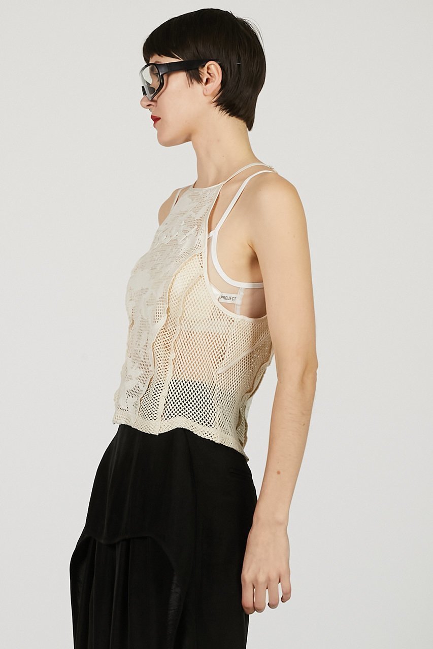 【プランク プロジェクト/PRANK PROJECT】のエンブロイダリーメッシュタンク / Embroidery Mesh Tank 人気、トレンドファッション・服の通販 founy(ファニー) 　ファッション　Fashion　レディースファッション　Fashion for Women　トップス・カットソー　Cut & Sew Tops　キャミソール&ノースリーブ　Camisoles & Sleeveless Tops　シャツ・ブラウス・オフィスカジュアル　Elegant Blouses & Button-Ups　ロングTシャツ・Tシャツ　Longline T-Shirts & Tees　カットソー・ベーシックTシャツ　Cut-and-Sewn Tops / Stretch Tees & Basics　おすすめ　Recommended / Our Picks　キャミソール　Camisole, Spaghetti Strap Top　サテン　Satin, Glossy Fabric　ストレート　Straight, Straight Cut　タンク　Tank Top, Sleeveless Top　パイピング　Piping, Trim Design　メッシュ　Mesh, Net Fabric　夏　Summer　other-7|ID: prp329100004468856 ipo3291000000032842241