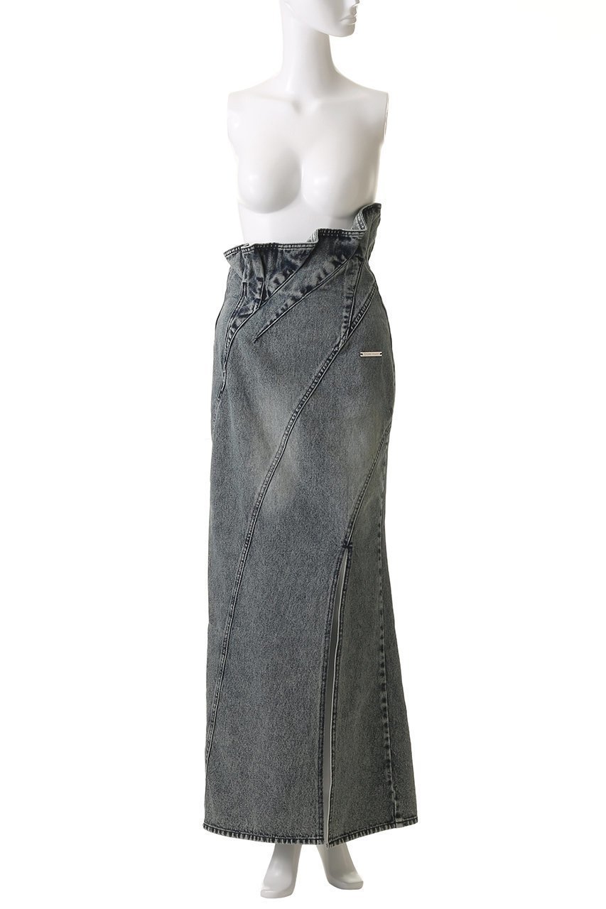【プランク プロジェクト/PRANK PROJECT】のスカルプテッドデニムマキシスカート / Sculpted Denim Maxi Skirt 人気、トレンドファッション・服の通販 founy(ファニー) 　ファッション　Fashion　レディースファッション　Fashion for Women　スカート　Skirts　ロングスカート　Long Skirts / Maxi & Midi Skirts　おすすめ　Recommended / Our Picks　パターン　Pattern, Design Print　ビンテージ　Vintage, Retro Style　フォルム　Silhouette, Form　ランダム　Random, Irregular　ロング　Long, Long-Length　再入荷　Restock / Back in Stock　other-2|ID: prp329100004468859 ipo3291000000032769121