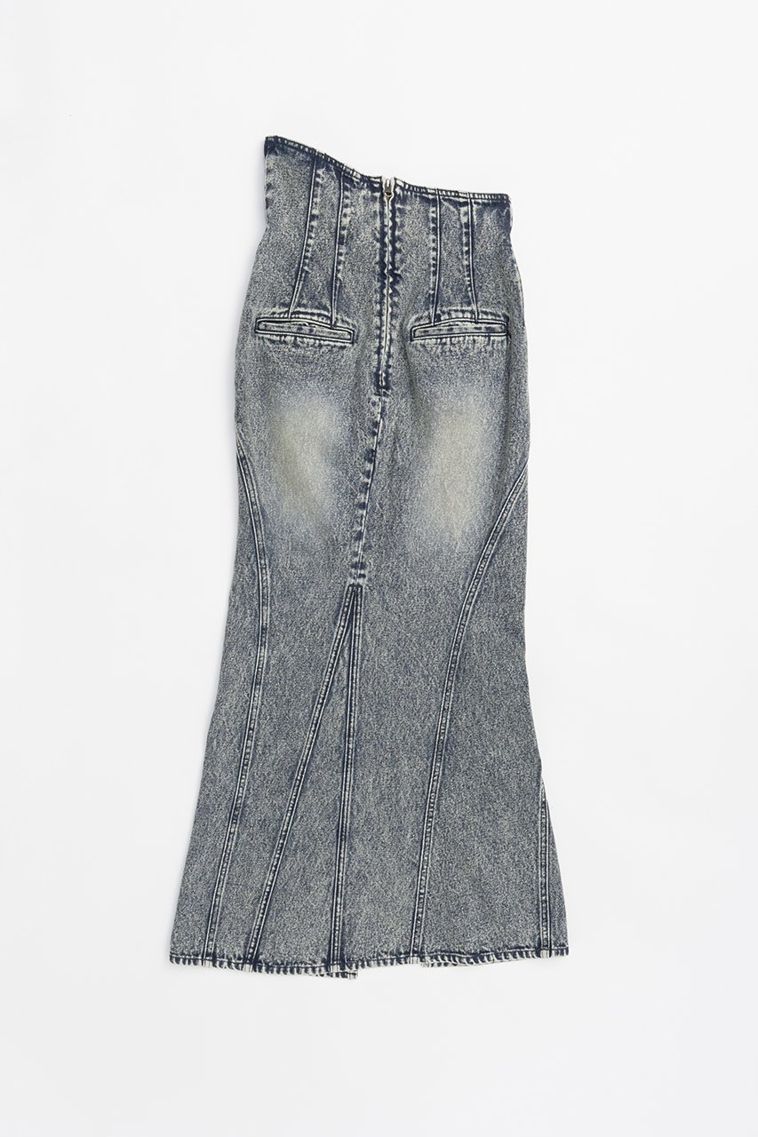 【プランク プロジェクト/PRANK PROJECT】のスカルプテッドデニムマキシスカート / Sculpted Denim Maxi Skirt 人気、トレンドファッション・服の通販 founy(ファニー) 　ファッション　Fashion　レディースファッション　Fashion for Women　スカート　Skirts　ロングスカート　Long Skirts / Maxi & Midi Skirts　おすすめ　Recommended / Our Picks　パターン　Pattern, Design Print　ビンテージ　Vintage, Retro Style　フォルム　Silhouette, Form　ランダム　Random, Irregular　ロング　Long, Long-Length　再入荷　Restock / Back in Stock　other-7|ID: prp329100004468859 ipo3291000000032769126