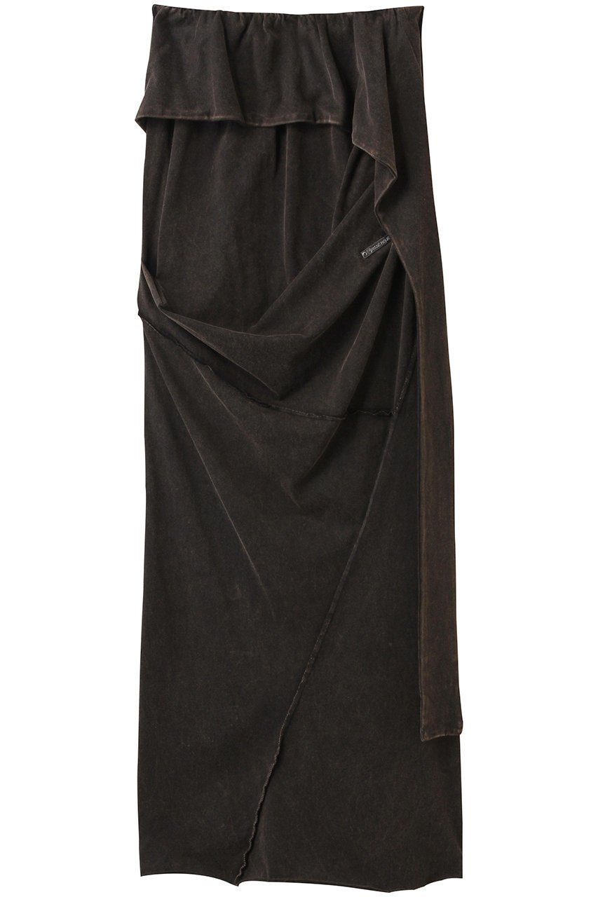 【プランク プロジェクト/PRANK PROJECT】のレイヤードアシメドレープスカート / Layered Asymmetrical Draped Skirt 人気、トレンドファッション・服の通販 founy(ファニー) 　ファッション　Fashion　レディースファッション　Fashion for Women　スカート　Skirts　ロングスカート　Long Skirts / Maxi & Midi Skirts　アシンメトリー　Asymmetrical Style　ウォッシュ　Washed Finish　テレコ　Ribbed, Rib Stitch　ビンテージ　Vintage, Retro Style　ラップ　Wrap, Wrap Design　ロング　Long, Long-Length　ワンポイント　One Point, Statement Accent　 other-1|ID: prp329100004468860 ipo3291000000032810331