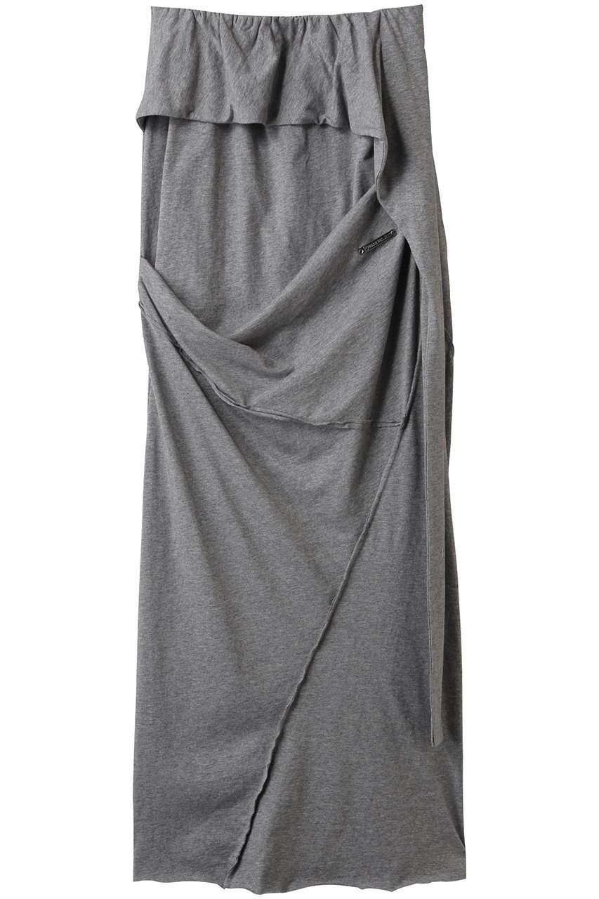 【プランク プロジェクト/PRANK PROJECT】のレイヤードアシメドレープスカート / Layered Asymmetrical Draped Skirt インテリア・キッズ・メンズ・レディースファッション・服の通販 founy(ファニー) 　ファッション　Fashion　レディースファッション　Fashion for Women　スカート　Skirts　ロングスカート　Long Skirts / Maxi & Midi Skirts　アシンメトリー　Asymmetrical Style　ウォッシュ　Washed Finish　テレコ　Ribbed, Rib Stitch　ビンテージ　Vintage, Retro Style　ラップ　Wrap, Wrap Design　ロング　Long, Long-Length　ワンポイント　One Point, Statement Accent　GRY(グレー)|ID: prp329100004468860 ipo3291000000032810333