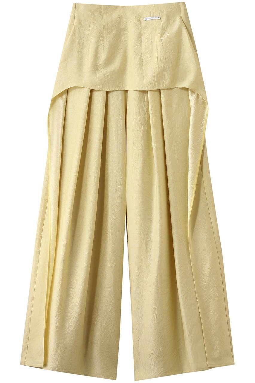 【プランク プロジェクト/PRANK PROJECT】のレイヤードサテンボリュームパンツ / Layered Satin Volume Pants インテリア・キッズ・メンズ・レディースファッション・服の通販 founy(ファニー) 　ファッション　Fashion　レディースファッション　Fashion for Women　パンツ　Pants & Trousers　おすすめ　Recommended / Our Picks　サテン　Satin, Glossy Fabric　セットアップ　Set-Up, Coordinated Outfit　タンク　Tank Top, Sleeveless Top　ツイル　Twist, Twisted Detail　フロント　Front, Front Design　ミニスカート　Mini Skirt, Short Skirt　L.YEL(ライトイエロー)|ID: prp329100004468870 ipo3291000000035766802