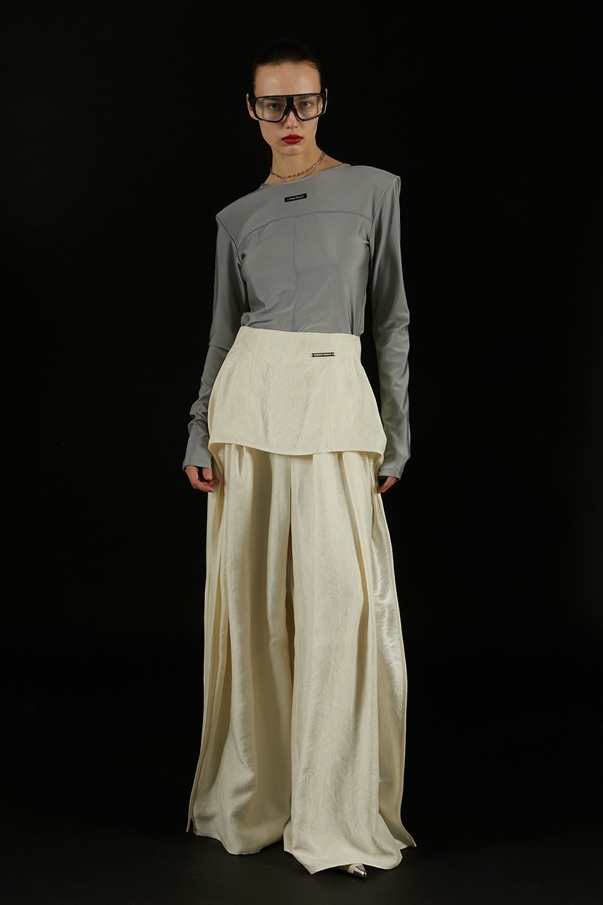 【プランク プロジェクト/PRANK PROJECT】のレイヤードサテンボリュームパンツ / Layered Satin Volume Pants 人気、トレンドファッション・服の通販 founy(ファニー) 　ファッション　Fashion　レディースファッション　Fashion for Women　パンツ　Pants & Trousers　おすすめ　Recommended / Our Picks　サテン　Satin, Glossy Fabric　セットアップ　Set-Up, Coordinated Outfit　タンク　Tank Top, Sleeveless Top　ツイル　Twist, Twisted Detail　フロント　Front, Front Design　ミニスカート　Mini Skirt, Short Skirt　other-6|ID: prp329100004468870 ipo3291000000035884566