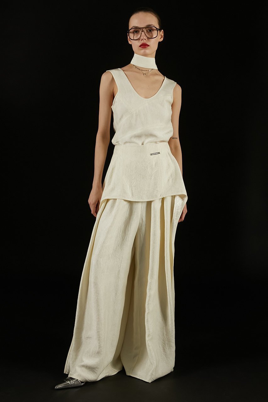 【プランク プロジェクト/PRANK PROJECT】のレイヤードサテンボリュームパンツ / Layered Satin Volume Pants 人気、トレンドファッション・服の通販 founy(ファニー) 　ファッション　Fashion　レディースファッション　Fashion for Women　パンツ　Pants & Trousers　おすすめ　Recommended / Our Picks　サテン　Satin, Glossy Fabric　セットアップ　Set-Up, Coordinated Outfit　タンク　Tank Top, Sleeveless Top　ツイル　Twist, Twisted Detail　フロント　Front, Front Design　ミニスカート　Mini Skirt, Short Skirt　other-7|ID: prp329100004468870 ipo3291000000035884567