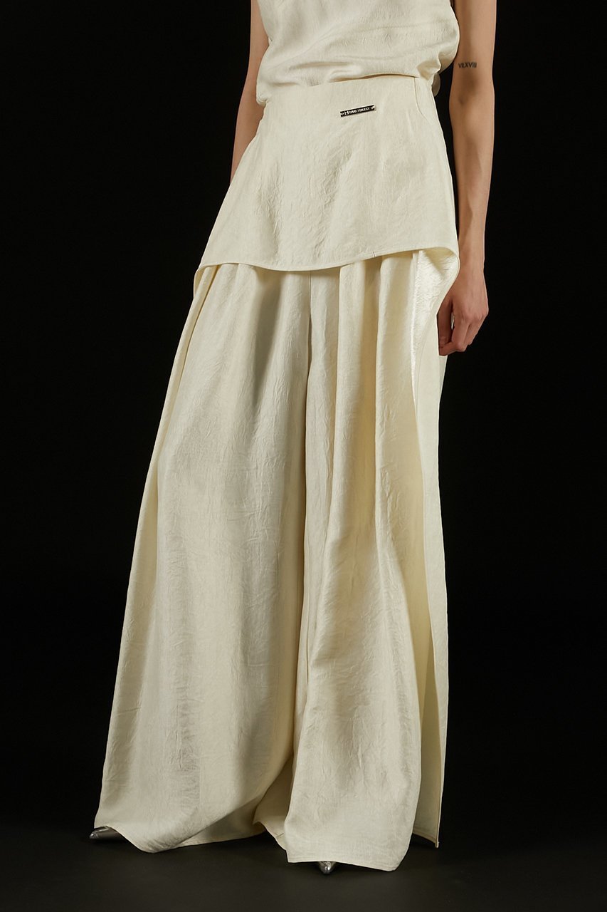 【プランク プロジェクト/PRANK PROJECT】のレイヤードサテンボリュームパンツ / Layered Satin Volume Pants 人気、トレンドファッション・服の通販 founy(ファニー) 　ファッション　Fashion　レディースファッション　Fashion for Women　パンツ　Pants & Trousers　おすすめ　Recommended / Our Picks　サテン　Satin, Glossy Fabric　セットアップ　Set-Up, Coordinated Outfit　タンク　Tank Top, Sleeveless Top　ツイル　Twist, Twisted Detail　フロント　Front, Front Design　ミニスカート　Mini Skirt, Short Skirt　other-8|ID: prp329100004468870 ipo3291000000035884568