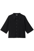 【オブラダ/Oblada】のハーフスリーブ ポロニット 人気、トレンドファッション・服の通販 founy(ファニー) ファッション Fashion レディースファッション Fashion for Women トップス・カットソー Cut & Sew Tops ニット Knit Tops & Sweaters カジュアルプルオーバー・ニットトップス Pullovers & Knit Tops / Casual Pullovers コンパクト Compact, Small Size スリーブ Sleeve, Long Sleeve / Short Sleeve デニム Denim, Jeans Material ハーフ Half, Half-Length バランス Balance, Style Balance ボトム Bottoms, Lower Wear エレガント 上品 Elegant thumbnail ブラック|ID: prp329100004468880 ipo3291000000035962114