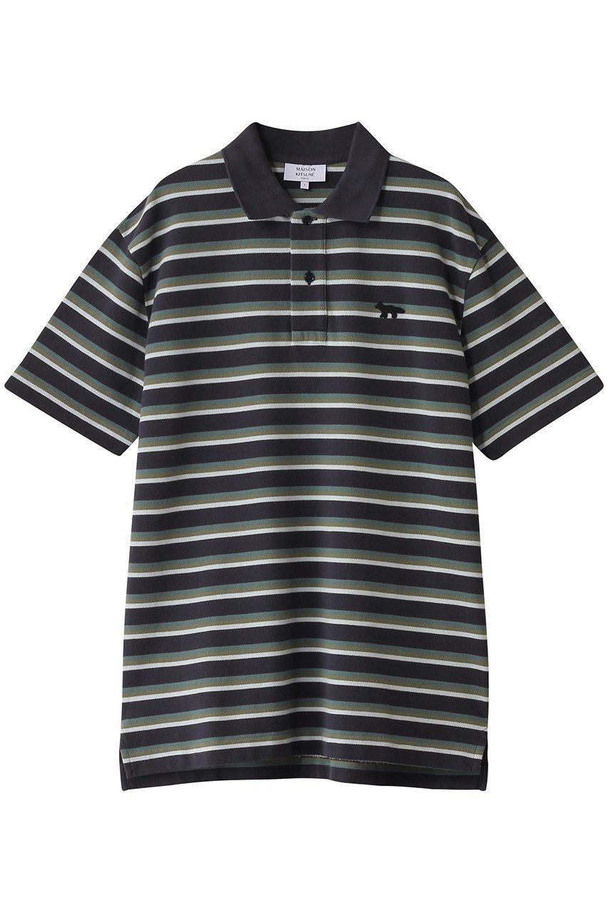 【メゾン キツネ/MAISON KITSUNE / MEN】の【MEN】PROFILE FOX PATCH TRI COLOR ストライプポロ インテリア・キッズ・メンズ・レディースファッション・服の通販 founy(ファニー) 　ファッション　Fashion　メンズファッション　Fashion for Men　クラシック　Classic, Timeless Style　ジャケット　Jacket, Outerwear　ストライプ　Stripe, Striped Pattern　パッチ　Patch, Appliqué　フォックス　Fox, Fox Fur　ボーダー　Border, Stripe　ポロシャツ　Polo Shirt, Collared Tee　リラックス　Relax, Relaxed Fit　定番　Standard, Basic Item　インクブルー|ID: prp329100004468882 ipo3291000000032843045