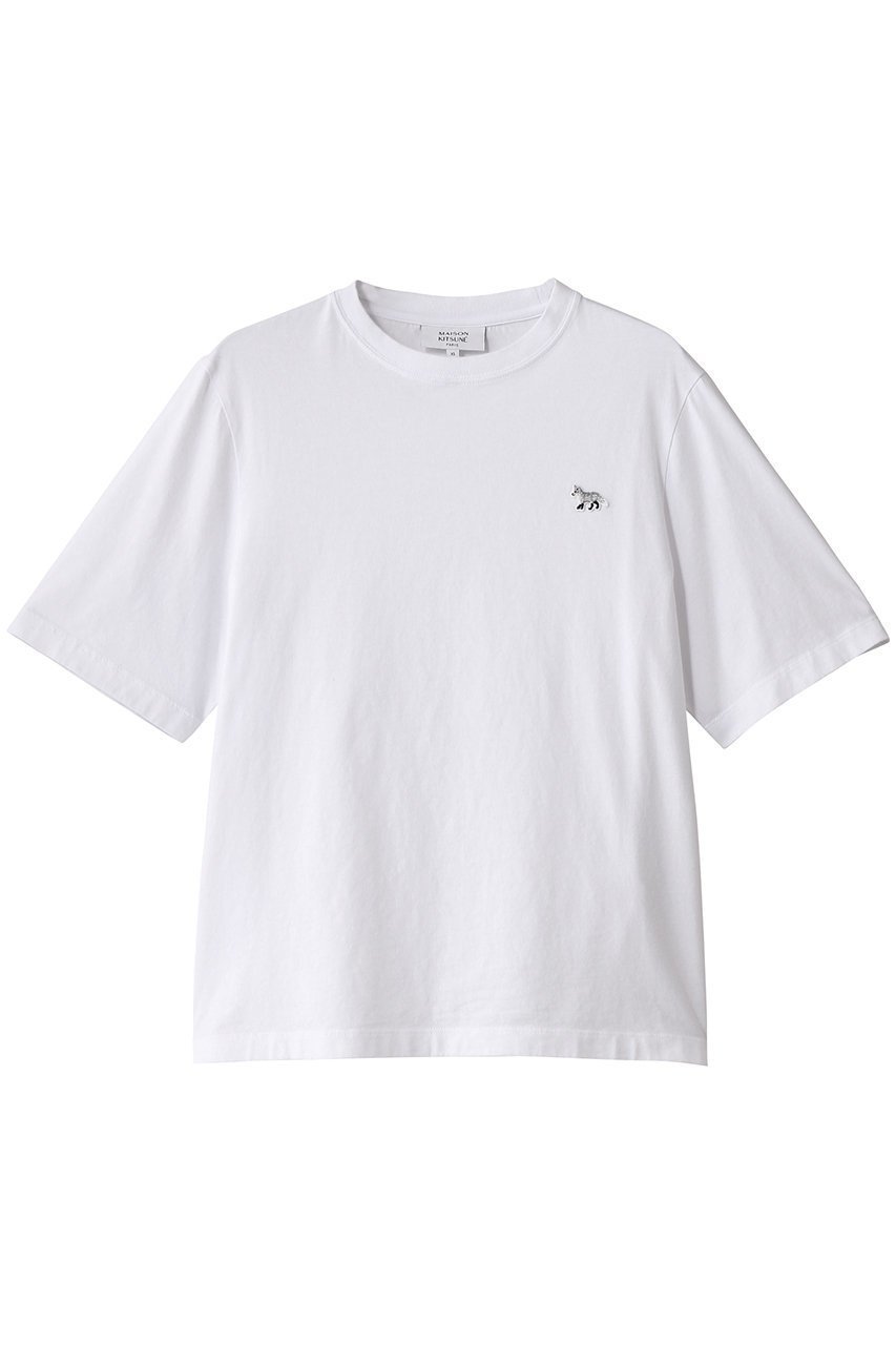 【メゾン キツネ/MAISON KITSUNE】のBABY FOX PATCH COMFORT Tシャツ インテリア・キッズ・メンズ・レディースファッション・服の通販 founy(ファニー) 　ファッション　Fashion　レディースファッション　Fashion for Women　トップス・カットソー　Cut & Sew Tops　シャツ・ブラウス・オフィスカジュアル　Elegant Blouses & Button-Ups　ロングTシャツ・Tシャツ　Longline T-Shirts & Tees　カットソー・ベーシックTシャツ　Cut-and-Sewn Tops / Stretch Tees & Basics　ショート　Short, Short Length　スリーブ　Sleeve, Long Sleeve / Short Sleeve　パッチ　Patch, Appliqué　ベーシック　Basic, Essential　ホワイト|ID: prp329100004468886 ipo3291000000032855156