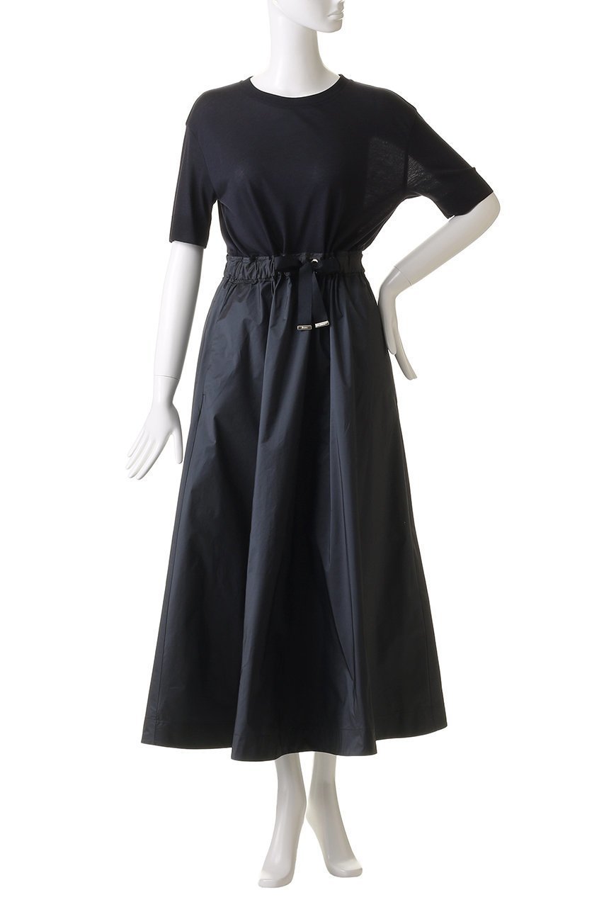 【ヘルノ/HERNO】のウエストマーク ハーフスリーブ コンビドレス 人気、トレンドファッション・服の通販 founy(ファニー) 　ファッション　Fashion　レディースファッション　Fashion for Women　ワンピース　Dresses　フォーマル・パーティードレス・結婚式用ドレス　Elegant & Casual Dresses　チュニック　Tunic Tops & Dresses　コンビ　Combo, Combination Style　スリーブ　Sleeve, Long Sleeve / Short Sleeve　チュニック　Tunic, Long Top　ドレス　Dress, One-Piece　ハーフ　Half, Half-Length　ロング　Long, Long-Length　other-2|ID: prp329100004468889 ipo3291000000032864572