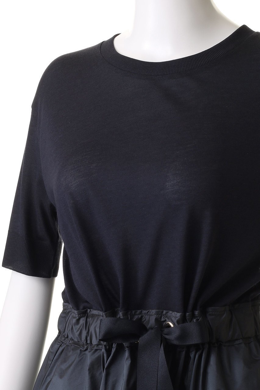 【ヘルノ/HERNO】のウエストマーク ハーフスリーブ コンビドレス 人気、トレンドファッション・服の通販 founy(ファニー) 　ファッション　Fashion　レディースファッション　Fashion for Women　ワンピース　Dresses　フォーマル・パーティードレス・結婚式用ドレス　Elegant & Casual Dresses　チュニック　Tunic Tops & Dresses　コンビ　Combo, Combination Style　スリーブ　Sleeve, Long Sleeve / Short Sleeve　チュニック　Tunic, Long Top　ドレス　Dress, One-Piece　ハーフ　Half, Half-Length　ロング　Long, Long-Length　other-5|ID: prp329100004468889 ipo3291000000032864590