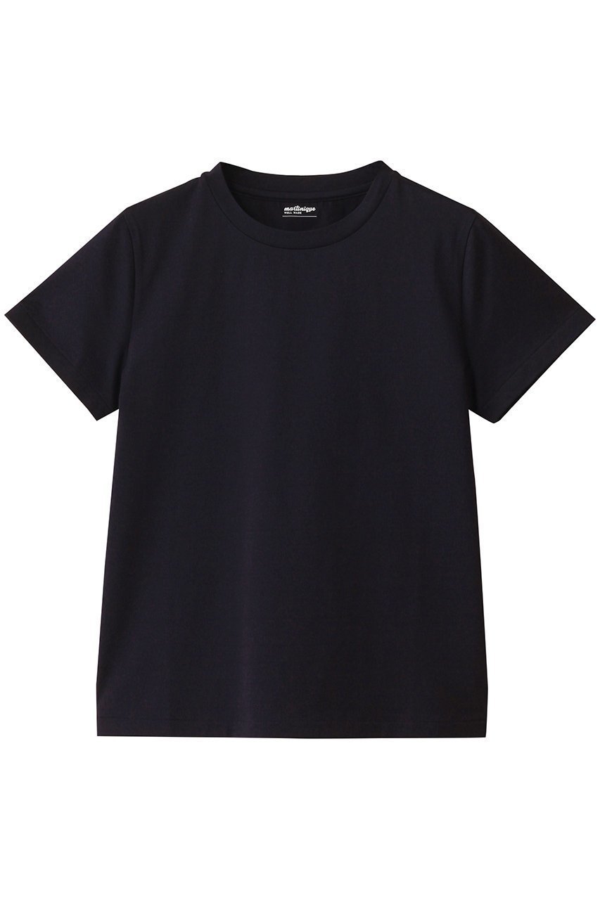 【マルティニーク/martinique】のコットンクルーネックTシャツ インテリア・キッズ・メンズ・レディースファッション・服の通販 founy(ファニー) 　ファッション　Fashion　レディースファッション　Fashion for Women　トップス・カットソー　Cut & Sew Tops　シャツ・ブラウス・オフィスカジュアル　Elegant Blouses & Button-Ups　ロングTシャツ・Tシャツ　Longline T-Shirts & Tees　カットソー・ベーシックTシャツ　Cut-and-Sewn Tops / Stretch Tees & Basics　インナー　Innerwear　ショート　Short, Short Length　シンプル　Simple, Minimal　ジャケット　Jacket, Outerwear　スリーブ　Sleeve, Long Sleeve / Short Sleeve　デニム　Denim, Jeans Material　ベーシック　Basic, Essential　ネイビー|ID: prp329100004468899 ipo3291000000032854378
