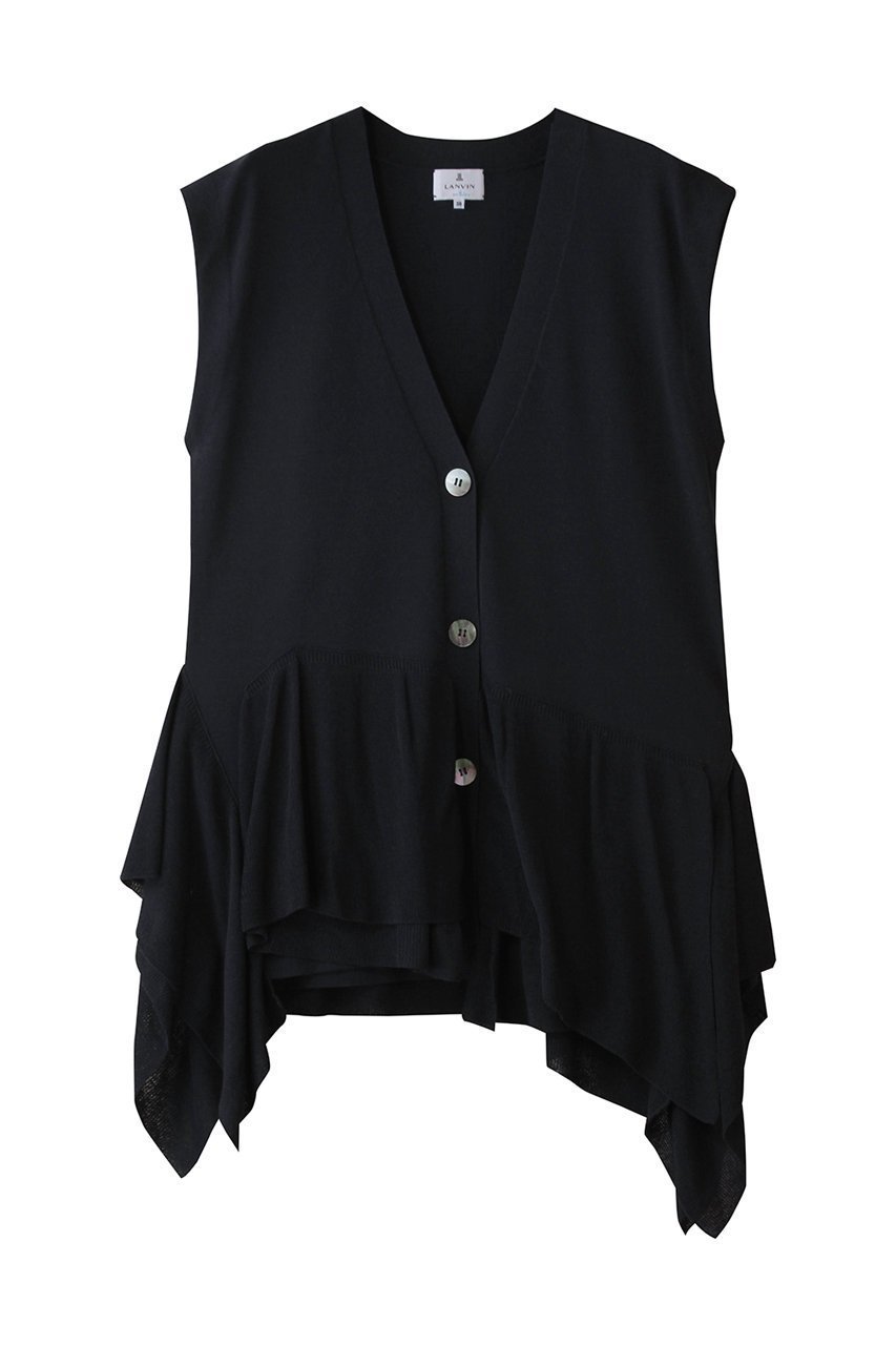 【ランバン オン ブルー/LANVIN en Bleu】のフリルヘムニットベスト 人気、トレンドファッション・服の通販 founy(ファニー) 　ファッション　Fashion　レディースファッション　Fashion for Women　トップス・カットソー　Cut & Sew Tops　ニット　Knit Tops & Sweaters　ベスト&ジレ / 重ね着スタイル　Vests & Gilets　カジュアルプルオーバー・ニットトップス　Pullovers & Knit Tops / Casual Pullovers　アシンメトリー　Asymmetrical Style　シンプル　Simple, Minimal　フロント　Front, Front Design　ベスト　Vest, Waistcoat　夏　Summer　春　Spring　S/S・春夏　SS, Spring/Summer, Warm Season　 other-1|ID: prp329100004468911 ipo3291000000032930764