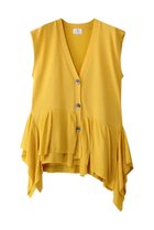 【ランバン オン ブルー/LANVIN en Bleu】のフリルヘムニットベスト イエロー|ID: prp329100004468911 ipo3291000000035861928