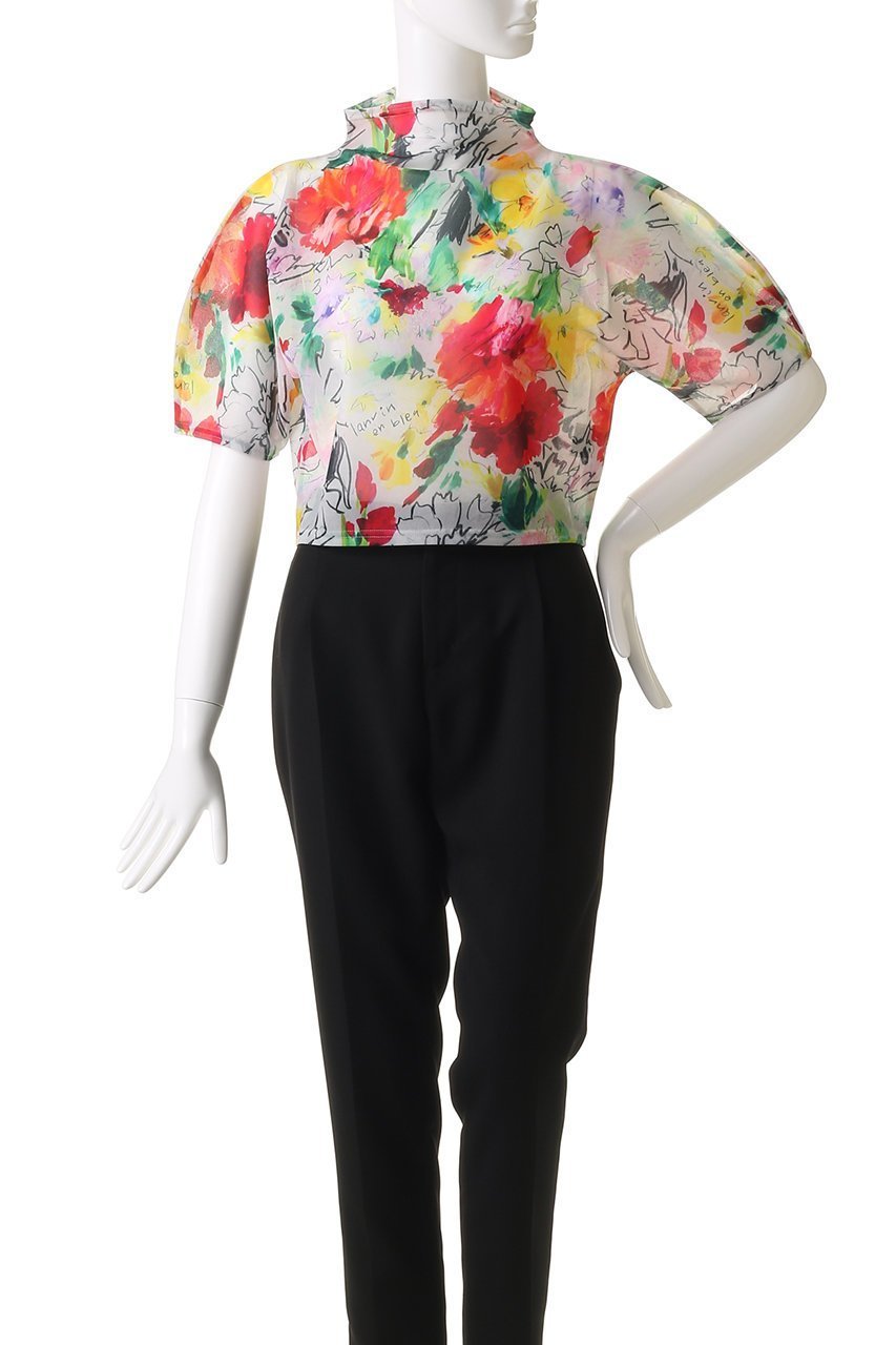 【ランバン オン ブルー/LANVIN en Bleu】のfleur de fleur カットソー 人気、トレンドファッション・服の通販 founy(ファニー) 　ファッション　Fashion　レディースファッション　Fashion for Women　トップス・カットソー　Cut & Sew Tops　シャツ・ブラウス・オフィスカジュアル　Elegant Blouses & Button-Ups　ロングTシャツ・Tシャツ　Longline T-Shirts & Tees　カットソー・ベーシックTシャツ　Cut-and-Sewn Tops / Stretch Tees & Basics　カットソー　Cut and Sewn Top　コンパクト　Compact, Small Size　ショート　Short, Short Length　シンプル　Simple, Minimal　スタンド　Stand Collar, Upright Stand　スリーブ　Sleeve, Long Sleeve / Short Sleeve　エレガント 上品　Elegant　other-2|ID: prp329100004468912 ipo3291000000032806694