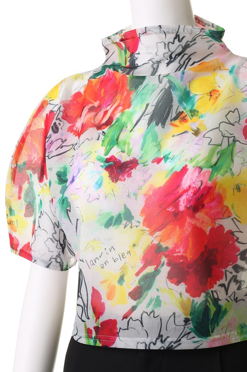 【ランバン オン ブルー/LANVIN en Bleu】のfleur de fleur カットソー 人気、トレンドファッション・服の通販 founy(ファニー) 　ファッション　Fashion　レディースファッション　Fashion for Women　トップス・カットソー　Cut & Sew Tops　シャツ・ブラウス・オフィスカジュアル　Elegant Blouses & Button-Ups　ロングTシャツ・Tシャツ　Longline T-Shirts & Tees　カットソー・ベーシックTシャツ　Cut-and-Sewn Tops / Stretch Tees & Basics　カットソー　Cut and Sewn Top　コンパクト　Compact, Small Size　ショート　Short, Short Length　シンプル　Simple, Minimal　スタンド　Stand Collar, Upright Stand　スリーブ　Sleeve, Long Sleeve / Short Sleeve　エレガント 上品　Elegant　other-5|ID: prp329100004468912 ipo3291000000032806697