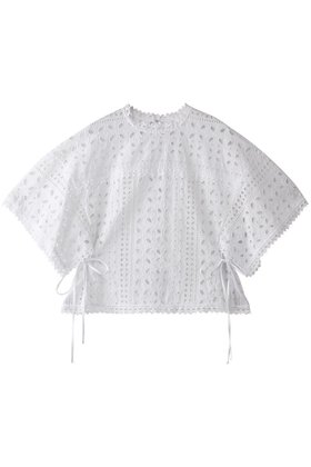 【ランバン オン ブルー/LANVIN en Bleu】のBROCHEコットンレースブラウス 人気、トレンドファッション・服の通販 founy(ファニー) ファッション Fashion レディースファッション Fashion for Women トップス・カットソー Cut & Sew Tops シャツ・ブラウス・オフィスカジュアル Elegant Blouses & Button-Ups インナー Innerwear ショート Short, Short Length スリーブ Sleeve, Long Sleeve / Short Sleeve リボン Ribbon, Bow レース Lace, Lace Fabric ワイド Wide, Wide Fit ワーク Workwear, Utility Style エレガント 上品 Elegant |ID:prp329100004468914