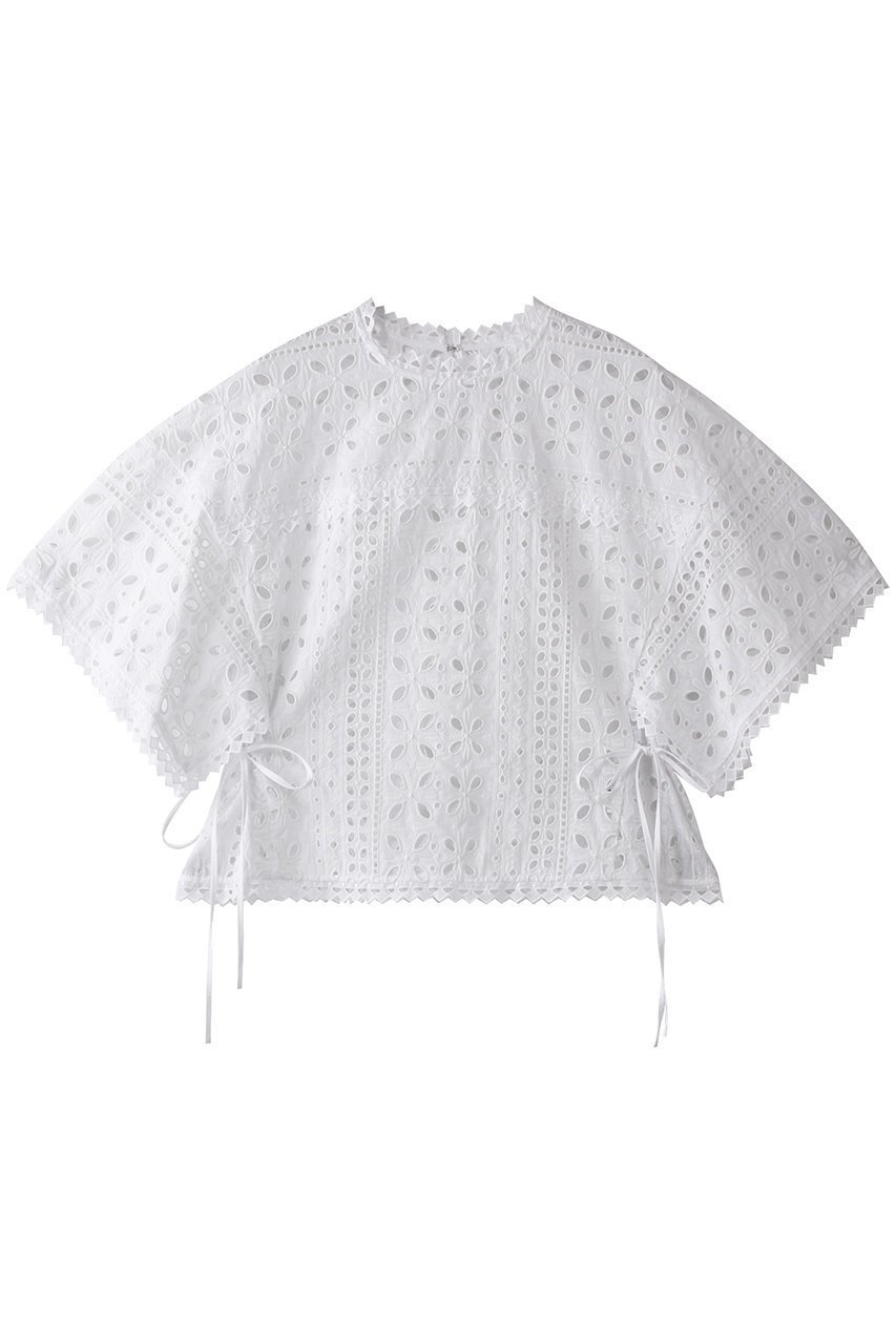 【ランバン オン ブルー/LANVIN en Bleu】のBROCHEコットンレースブラウス インテリア・キッズ・メンズ・レディースファッション・服の通販 founy(ファニー) 　ファッション　Fashion　レディースファッション　Fashion for Women　トップス・カットソー　Cut & Sew Tops　シャツ・ブラウス・オフィスカジュアル　Elegant Blouses & Button-Ups　インナー　Innerwear　ショート　Short, Short Length　スリーブ　Sleeve, Long Sleeve / Short Sleeve　リボン　Ribbon, Bow　レース　Lace, Lace Fabric　ワイド　Wide, Wide Fit　ワーク　Workwear, Utility Style　エレガント 上品　Elegant　オフホワイト|ID: prp329100004468914 ipo3291000000032787311